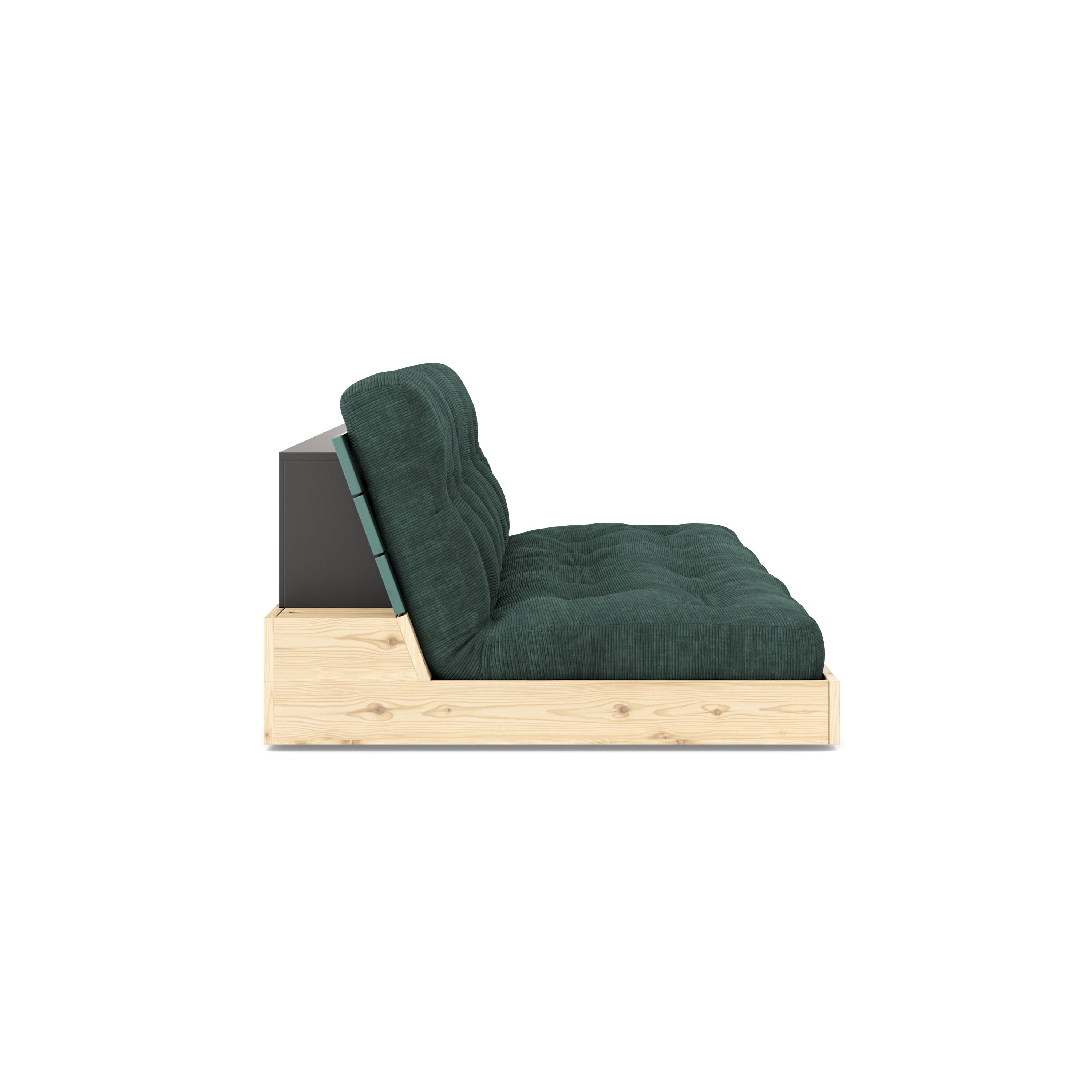 BASE LUSH GREEN LACQUERED W. 5-LAYER MIXED MATTRESS SEAWEED