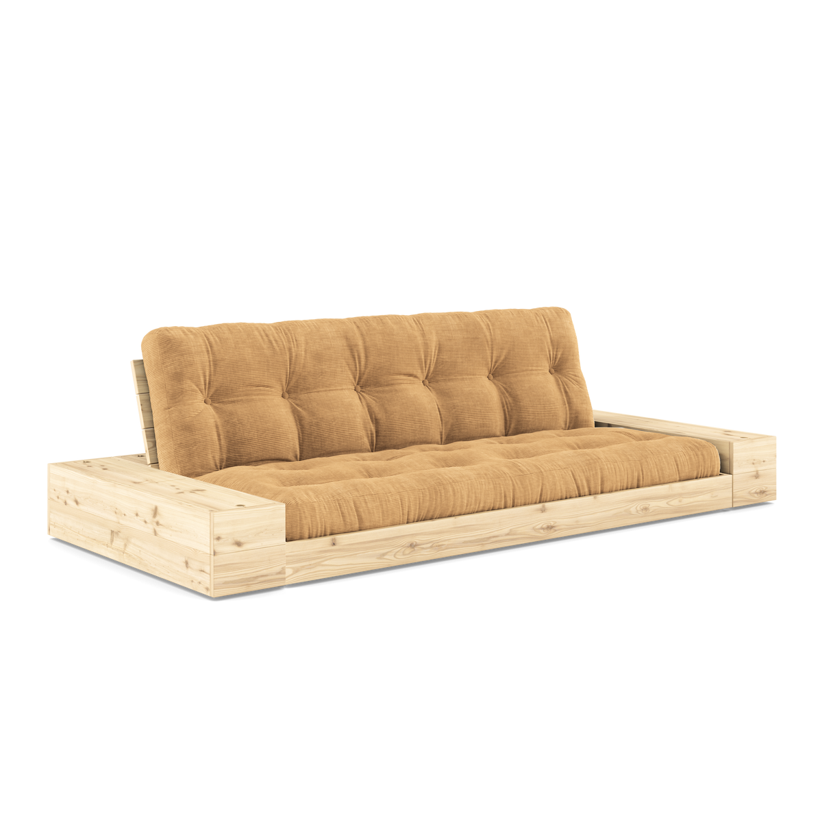 BASE CLEAR LACQUERED W. 2 SIDEBOXES CLEAR W. 5-LAYER MIXED MATTRESS FUDGE BROWN