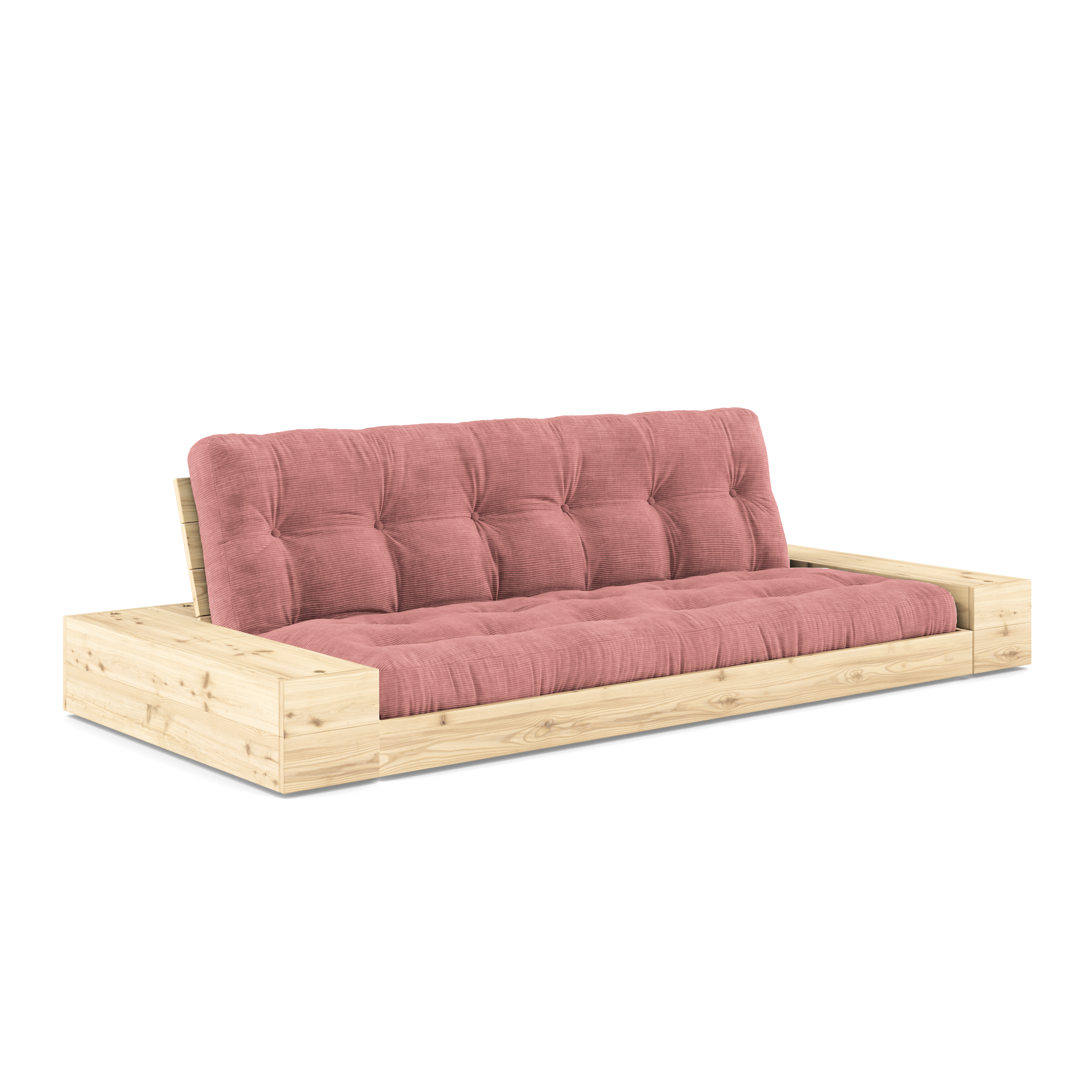 BASE CLEAR LACQUERED W. 2 SIDEBOXES CLEAR W. 5-LAYER MIXED MATTRESS SORBET PINK