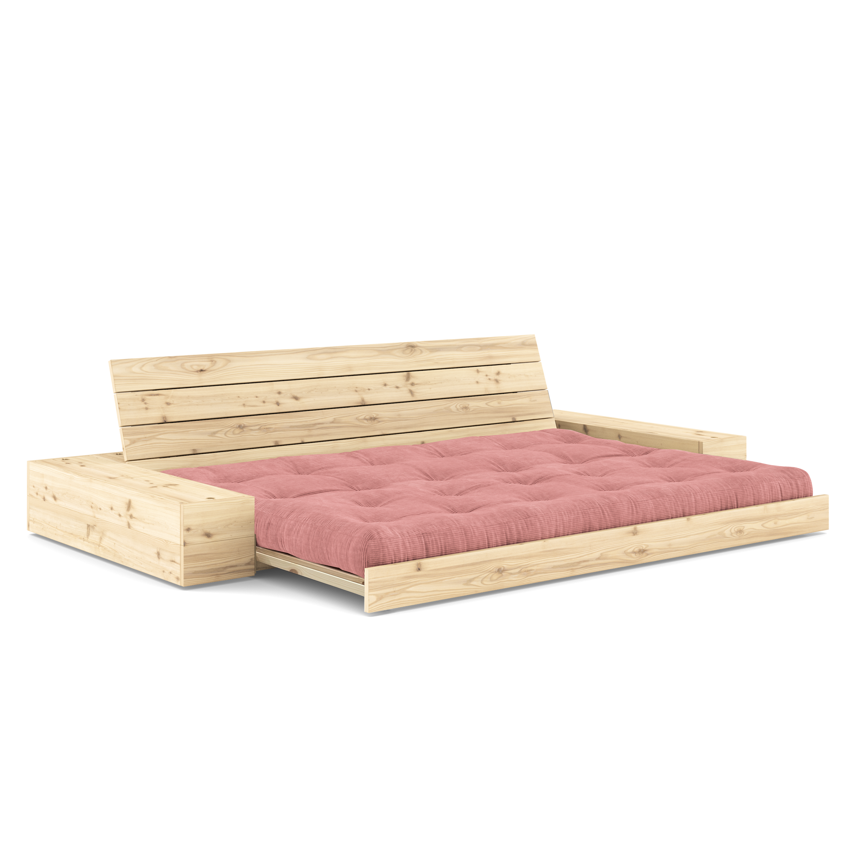 BASE CLEAR LACQUERED W. 2 SIDEBOXES CLEAR W. 5-LAYER MIXED MATTRESS SORBET PINK