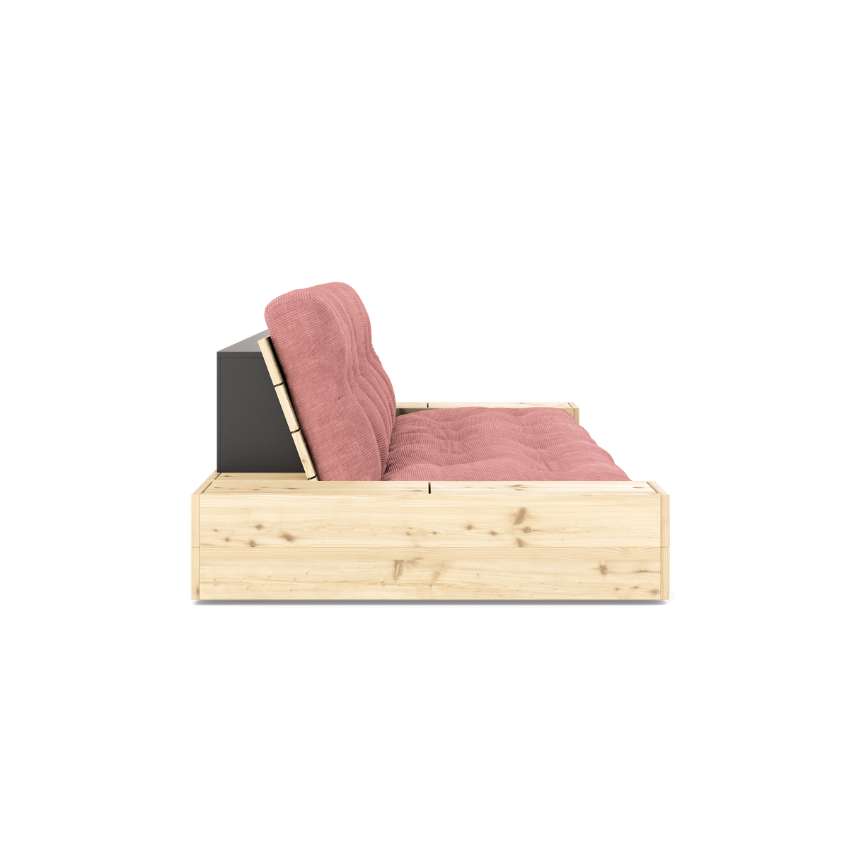 BASE CLEAR LACQUERED W. 2 SIDEBOXES CLEAR W. 5-LAYER MIXED MATTRESS SORBET PINK