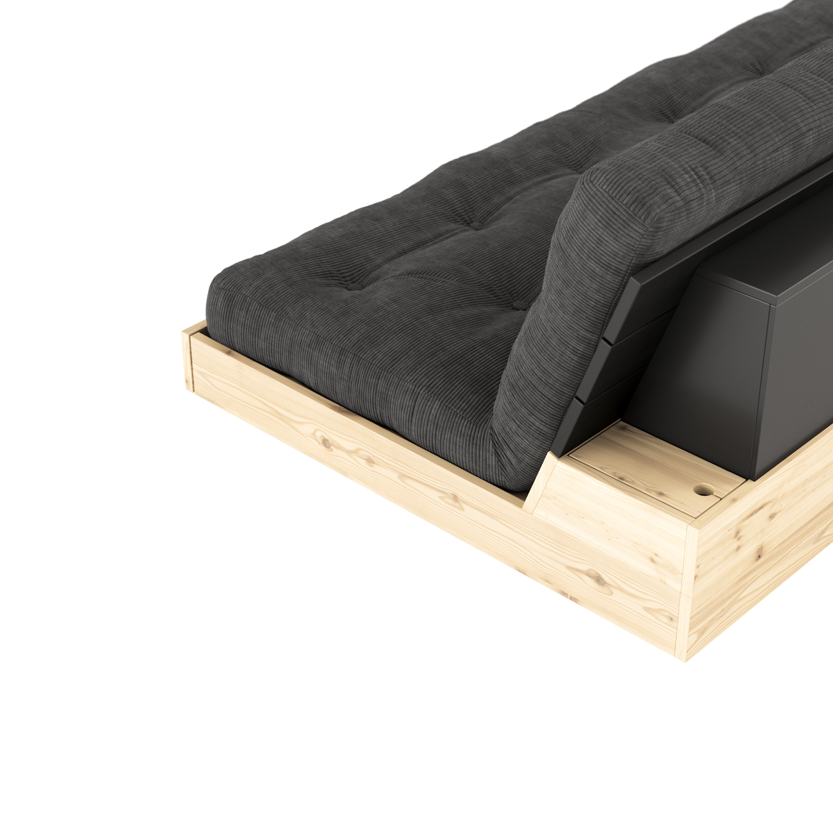 BASE BLACK NIGHT LACQUERED W. 5-LAYER MIXED MATTRESS BORDEAUX