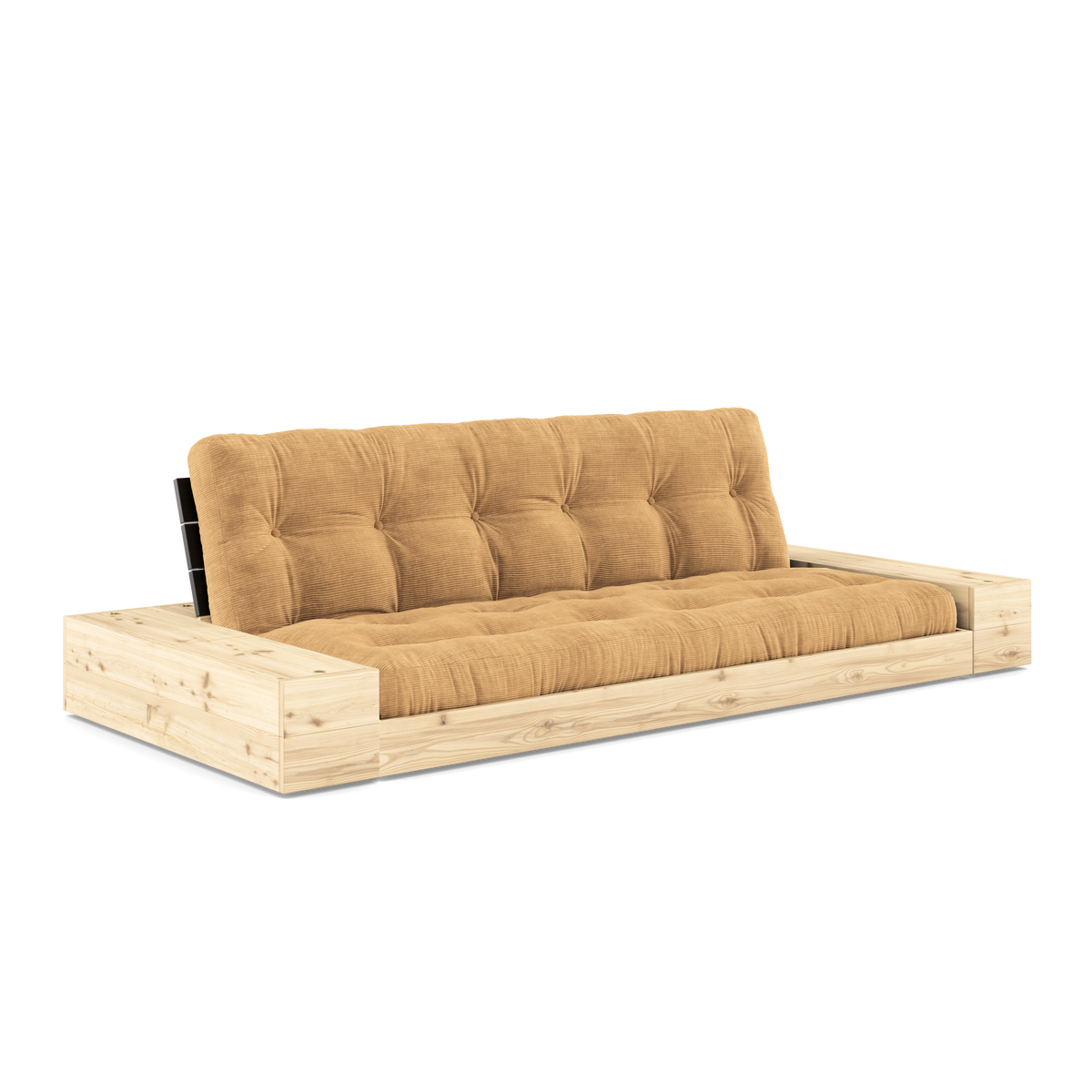 BASE BLACK NIGHT LACQUERED W. 2 SIDEBOXES CLEAR W. 5-LAYER MIXED MATTRESS FUDGE BROWN