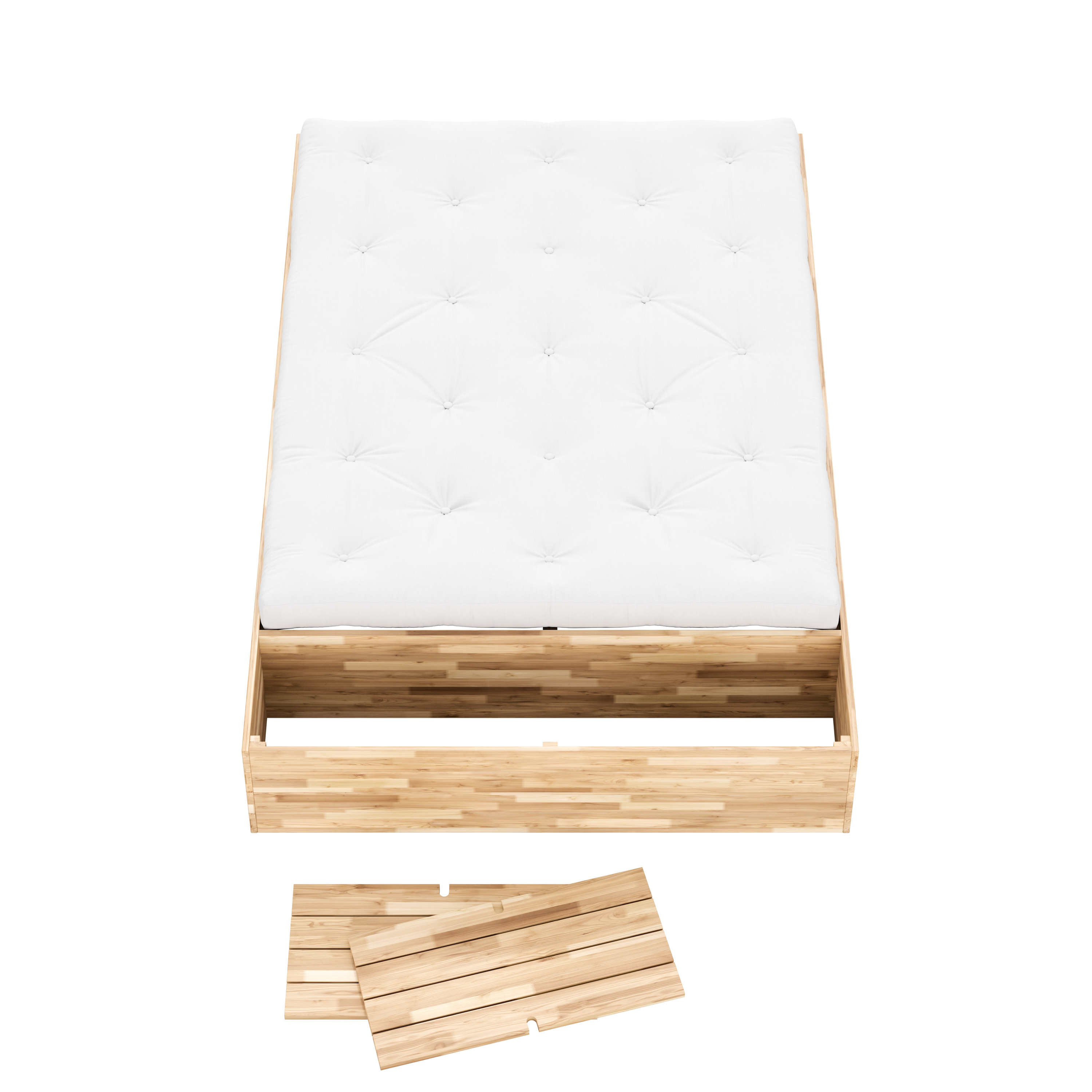 BASEMENT BED CLEAR LACQUERED 140 X 200