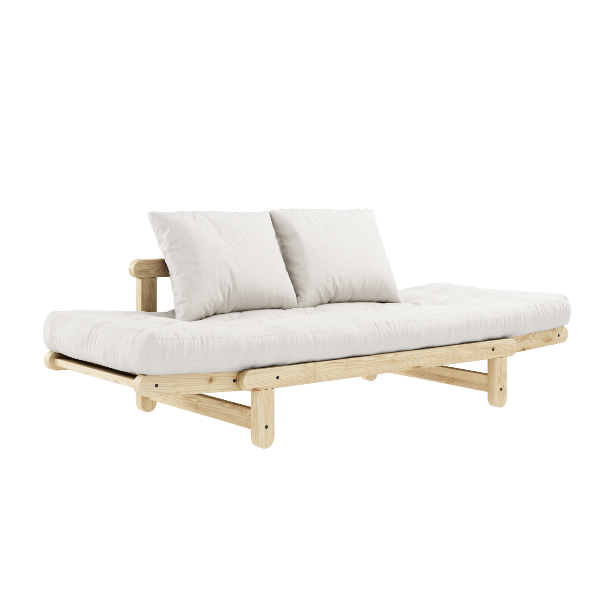 BEAT CLEAR LACQUERED W. BEAT MATTRESS SET NATURAL