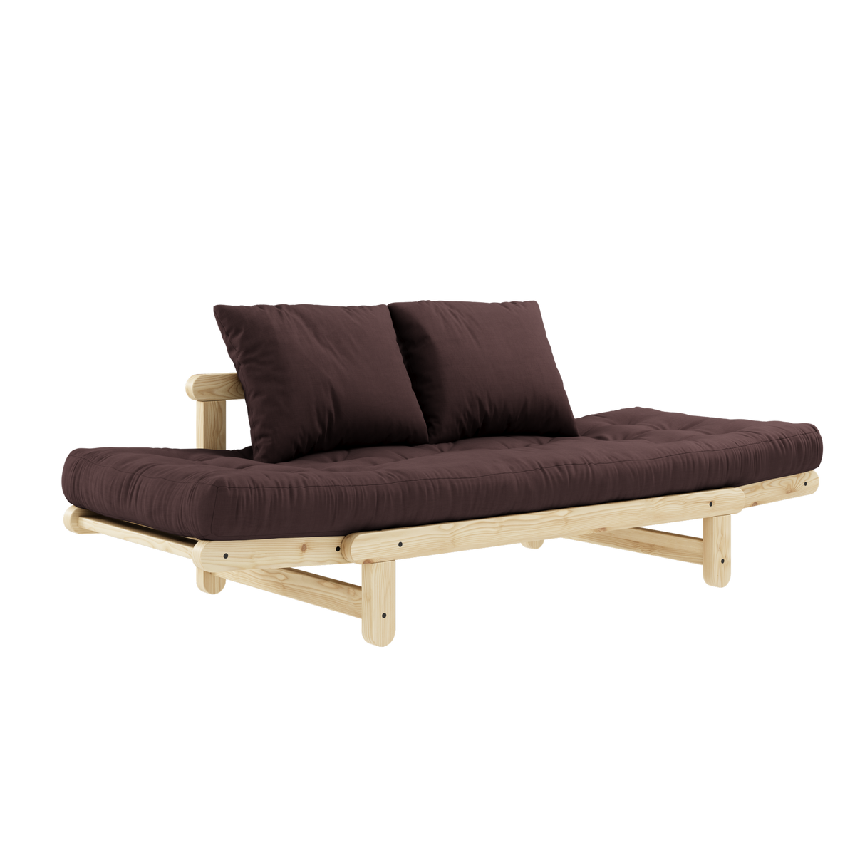 BEAT CLEAR LACQUERED W. BEAT MATTRESS SET BROWN