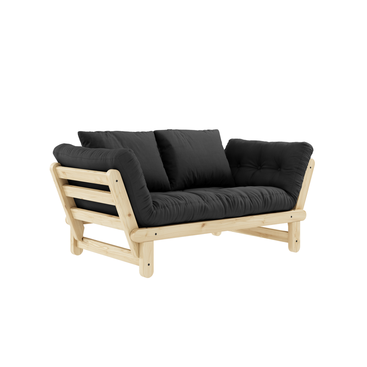 ENSEMBLE BEAT LAQUÉ TRANSPARENT AVEC MATELAS BEAT GRIS FONCÉ MAT