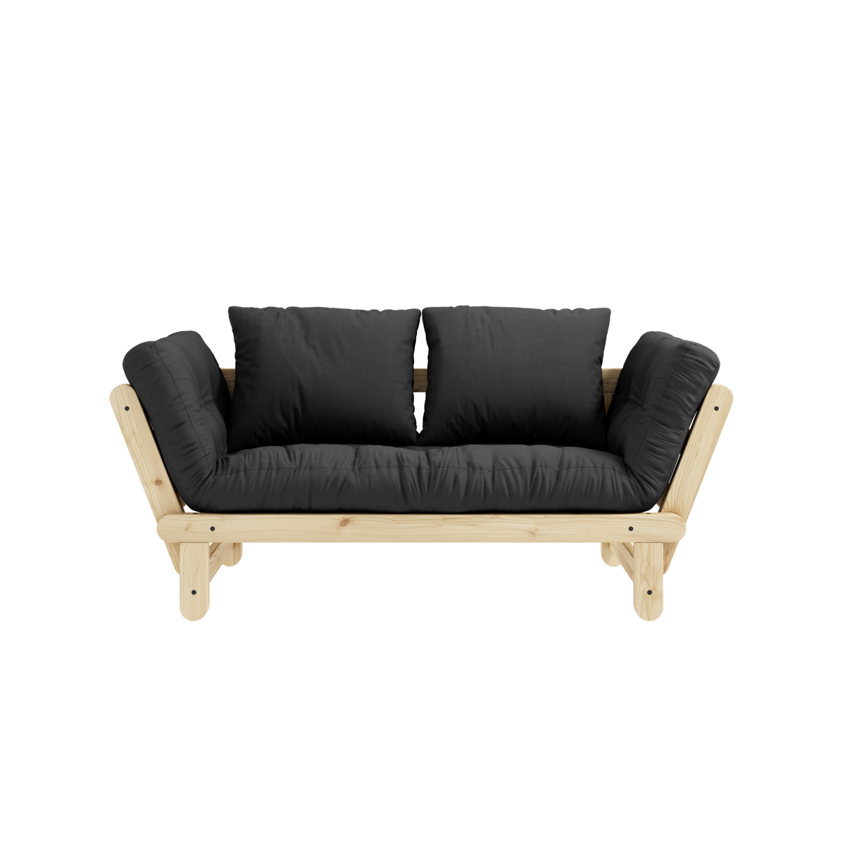 ENSEMBLE BEAT LAQUÉ TRANSPARENT AVEC MATELAS BEAT GRIS FONCÉ MAT