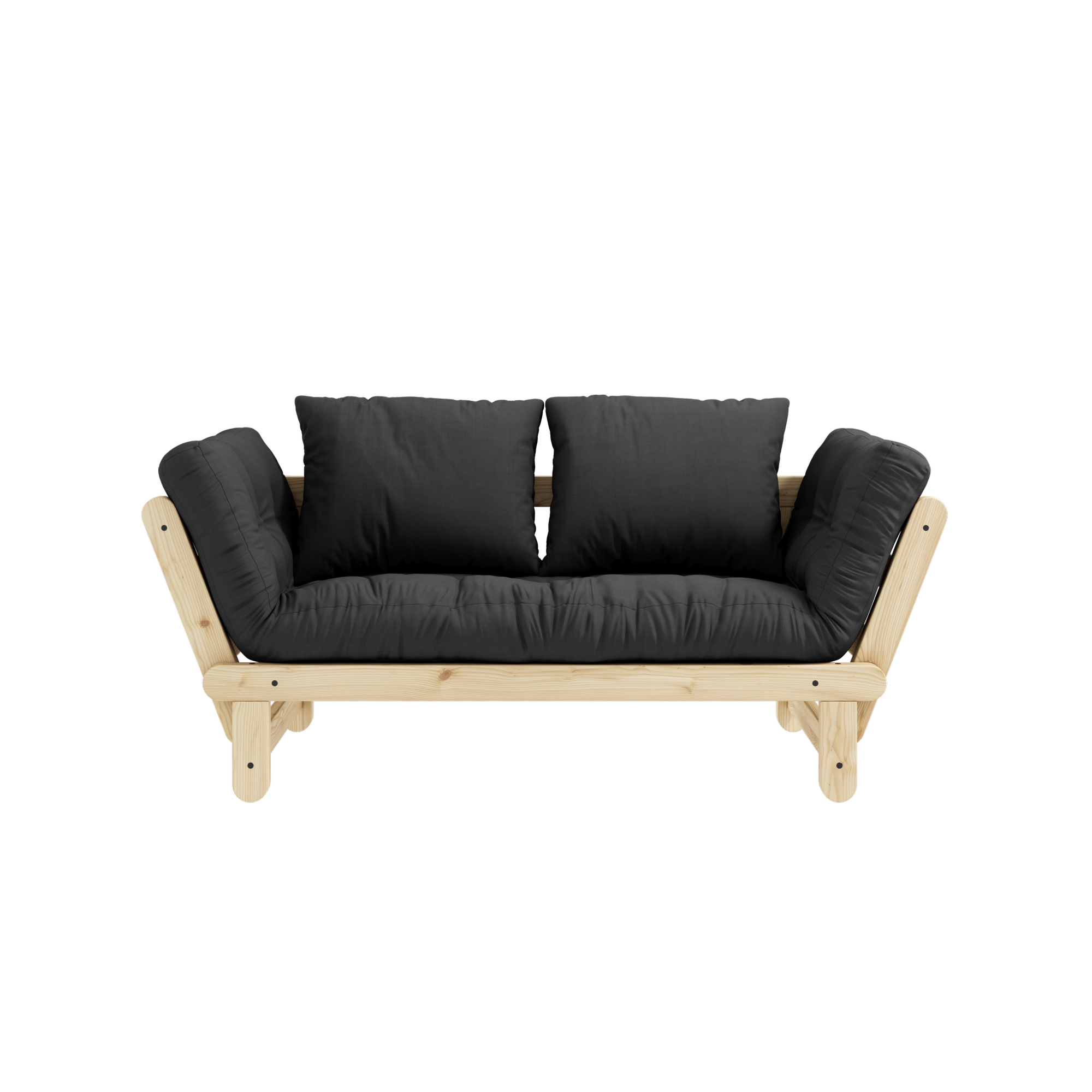 ENSEMBLE BEAT LAQUÉ TRANSPARENT AVEC MATELAS BEAT GRIS FONCÉ MAT