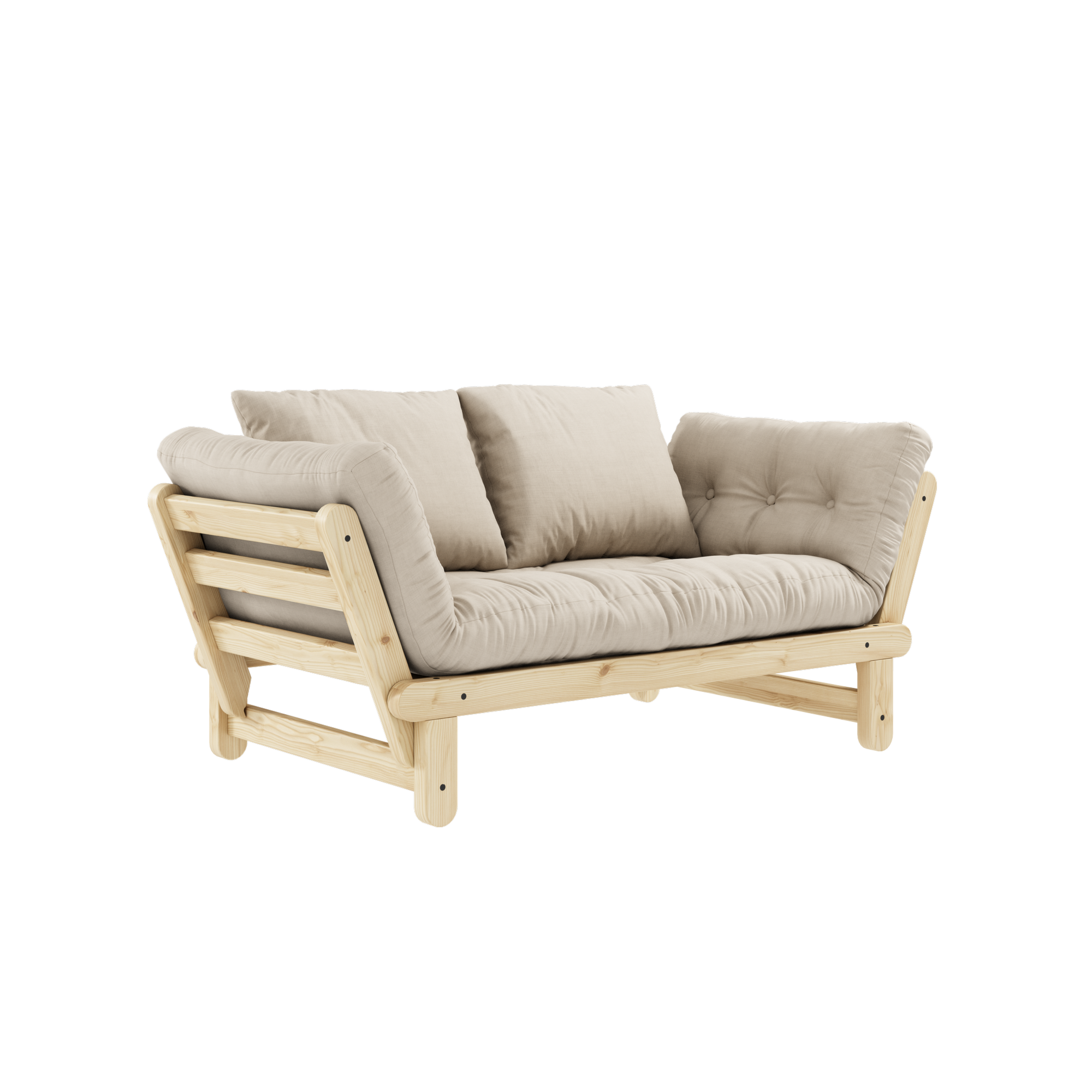 BEAT CLEAR LACQUERED W. BEAT MATTRESS SET BEIGE
