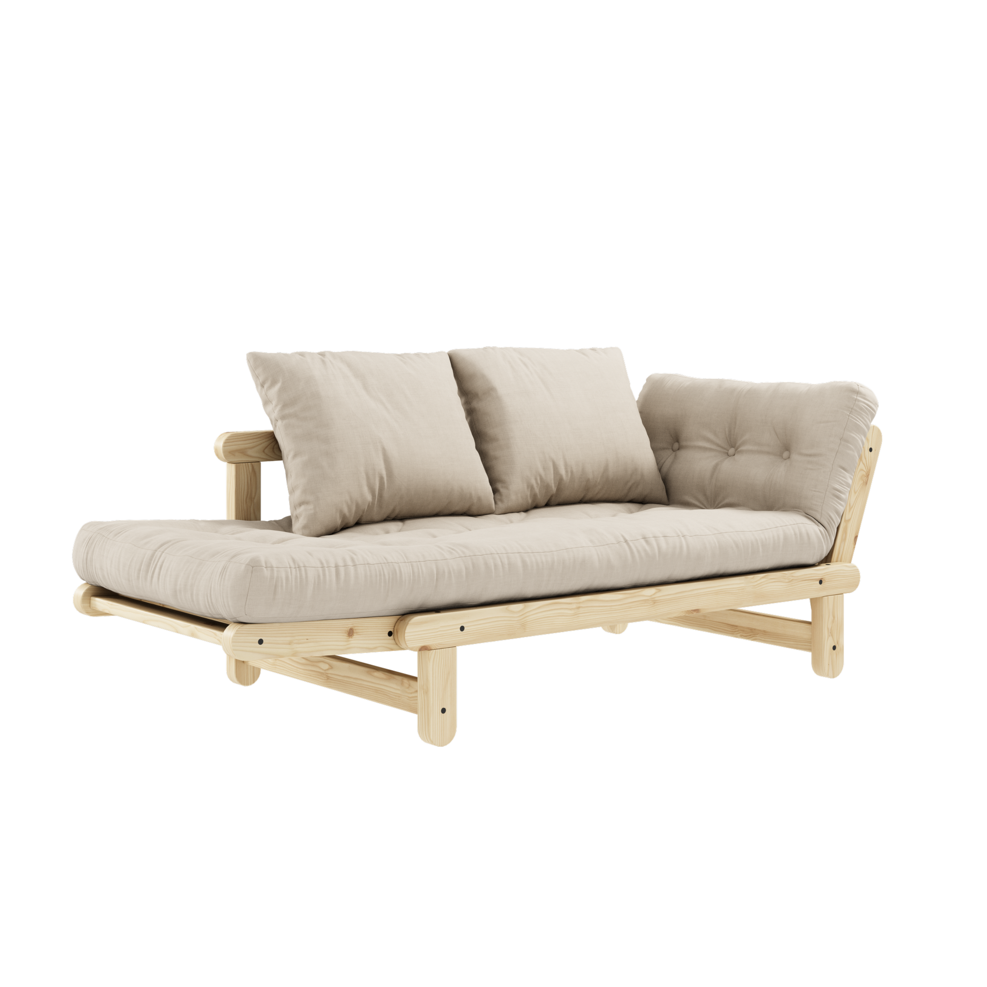 BEAT CLEAR LACQUERED W. BEAT MATTRESS SET BEIGE
