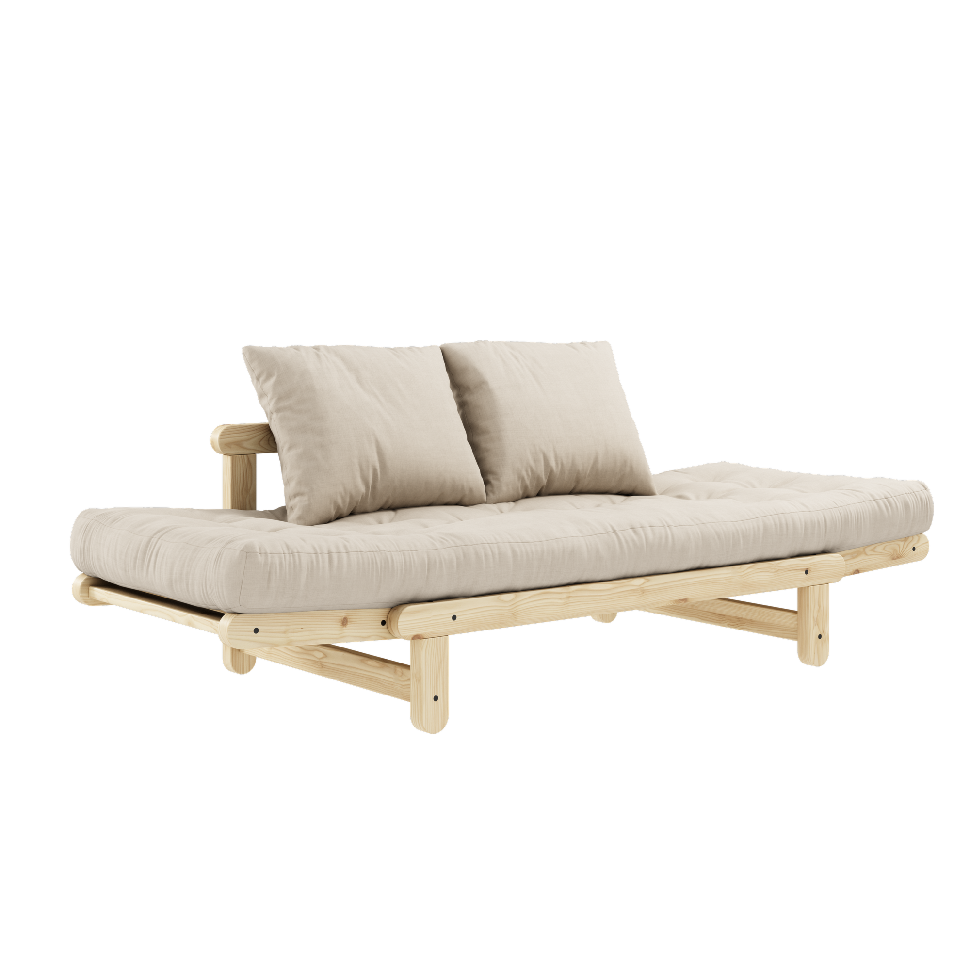 BEAT CLEAR LACQUERED W. BEAT MATTRESS SET BEIGE