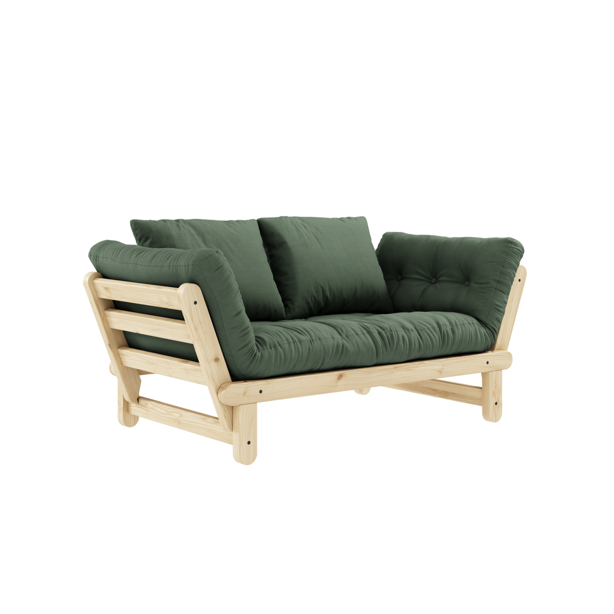 ENSEMBLE DE CADRE LAQUÉ TRANSPARENT BEAT AVEC MATELAS BEAT VERT OLIVE