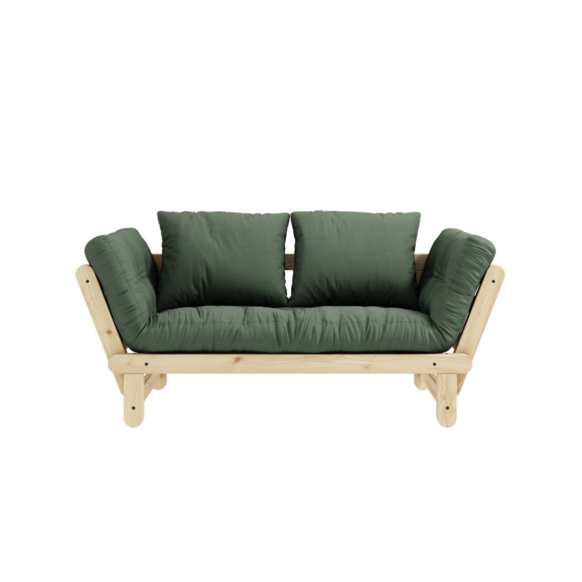 ENSEMBLE DE CADRE LAQUÉ TRANSPARENT BEAT AVEC MATELAS BEAT VERT OLIVE