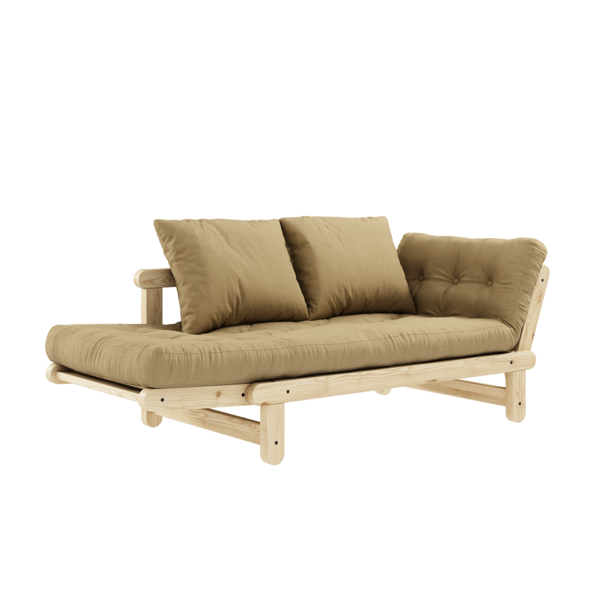 BEAT CLEAR LACQUERED W. BEAT MATTRESS SET WHEAT BEIGE