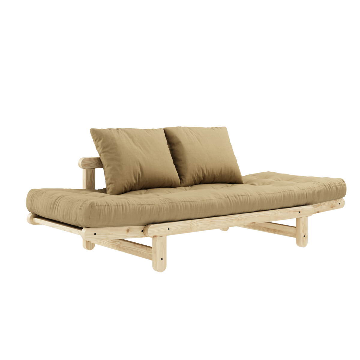 BEAT CLEAR LACQUERED W. BEAT MATTRESS SET WHEAT BEIGE