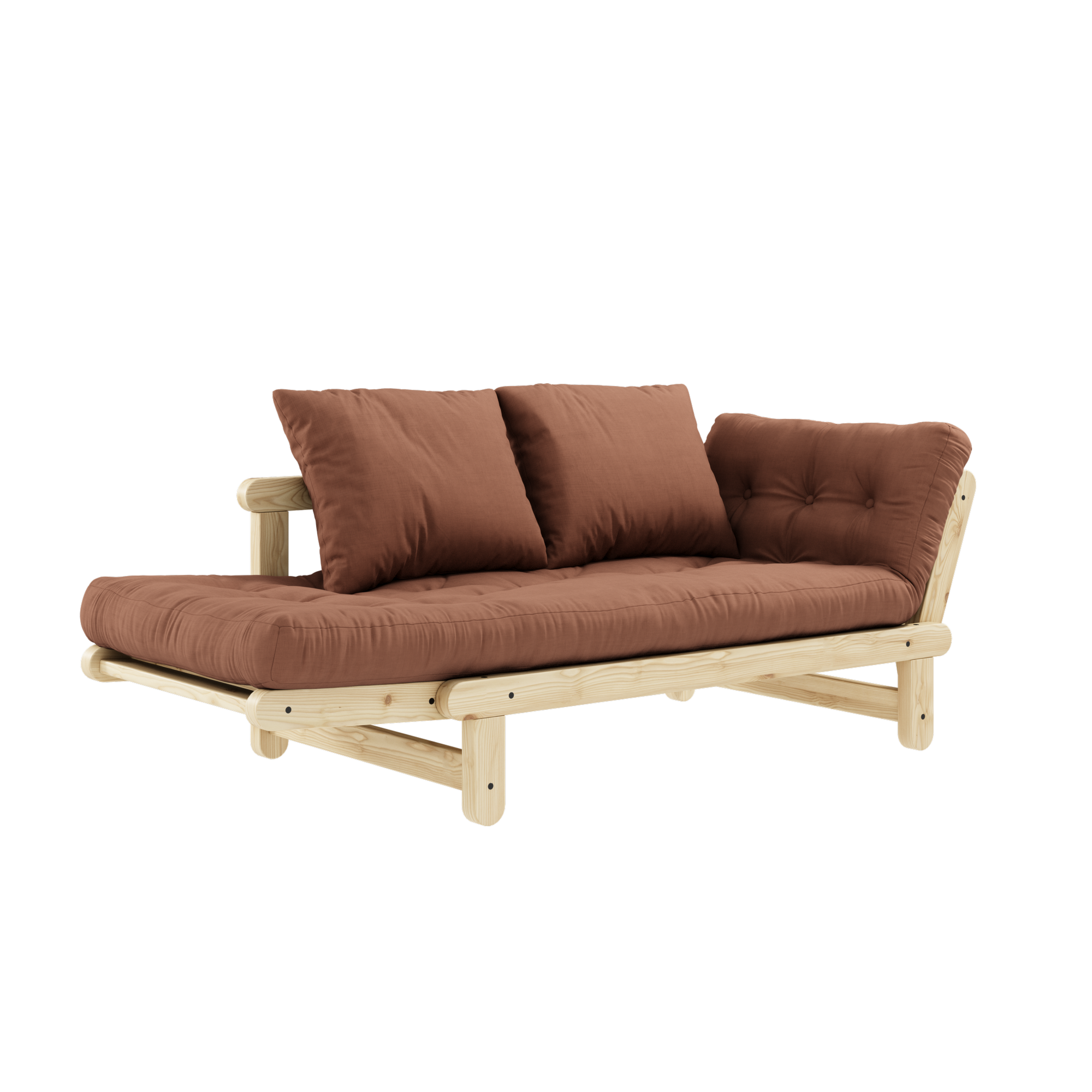 BEAT CLEAR LACQUERED W. BEAT MATTRESS SET CLAY BROWN