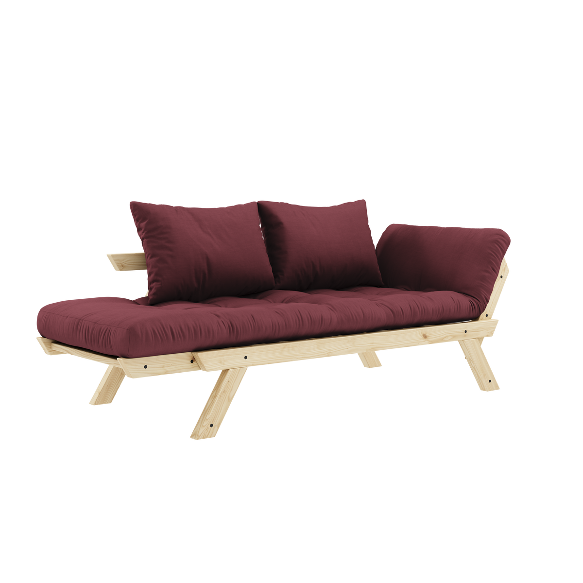 BEBOP CLEAR LACQUERED W. 4-LAYER MIXED MATTRESS BORDEAUX