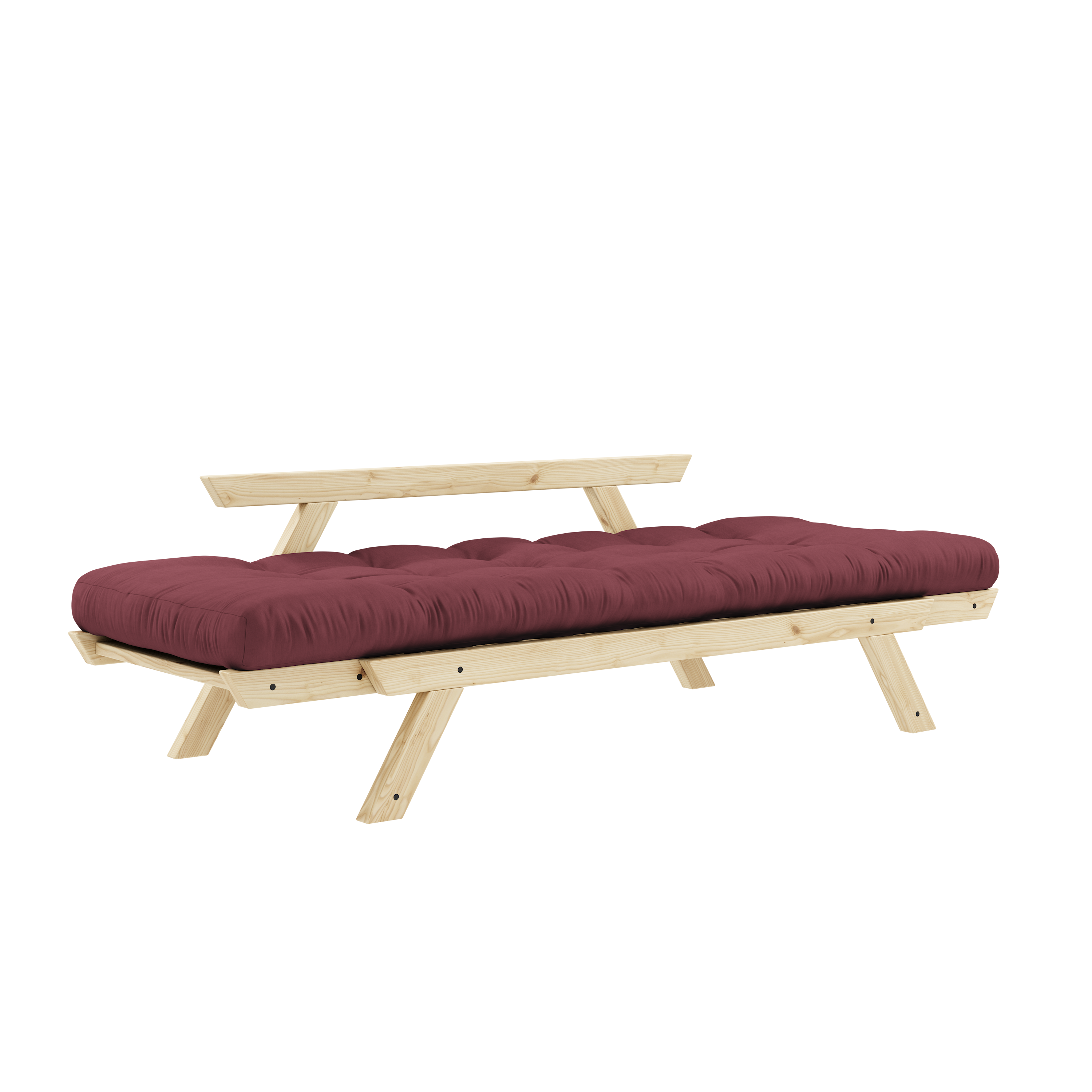 BEBOP CLEAR LACQUERED W. 4-LAYER MIXED MATTRESS BORDEAUX