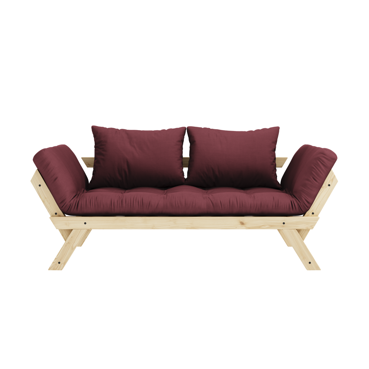 BEBOP CLEAR LACQUERED W. 4-LAYER MIXED MATTRESS BORDEAUX