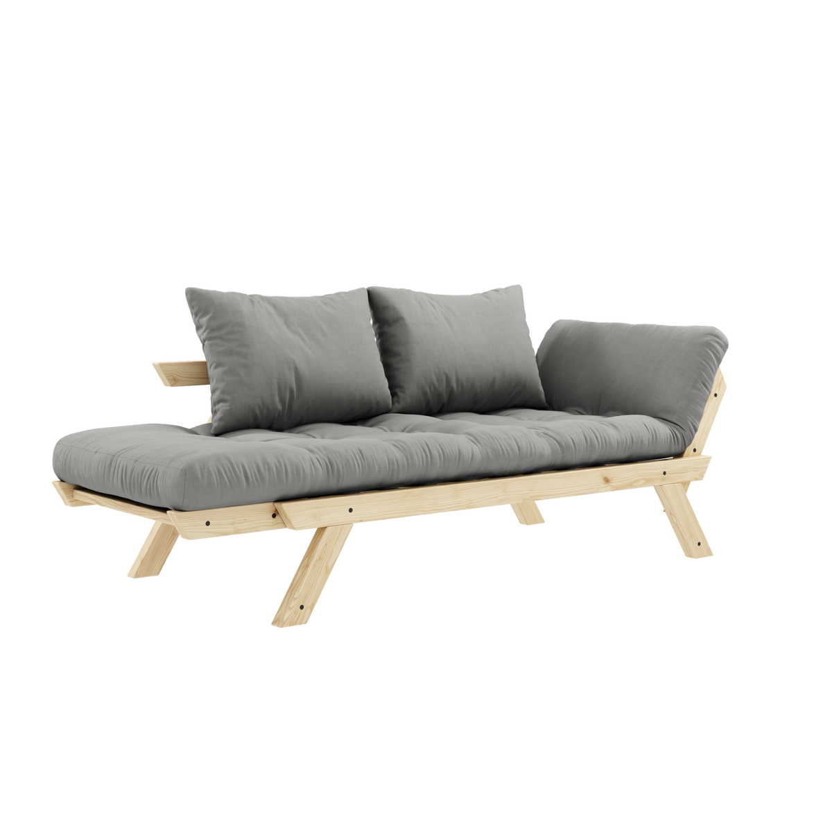 BEBOP CLEAR LACQUERED W. 4-LAYER MIXED MATTRESS GREY