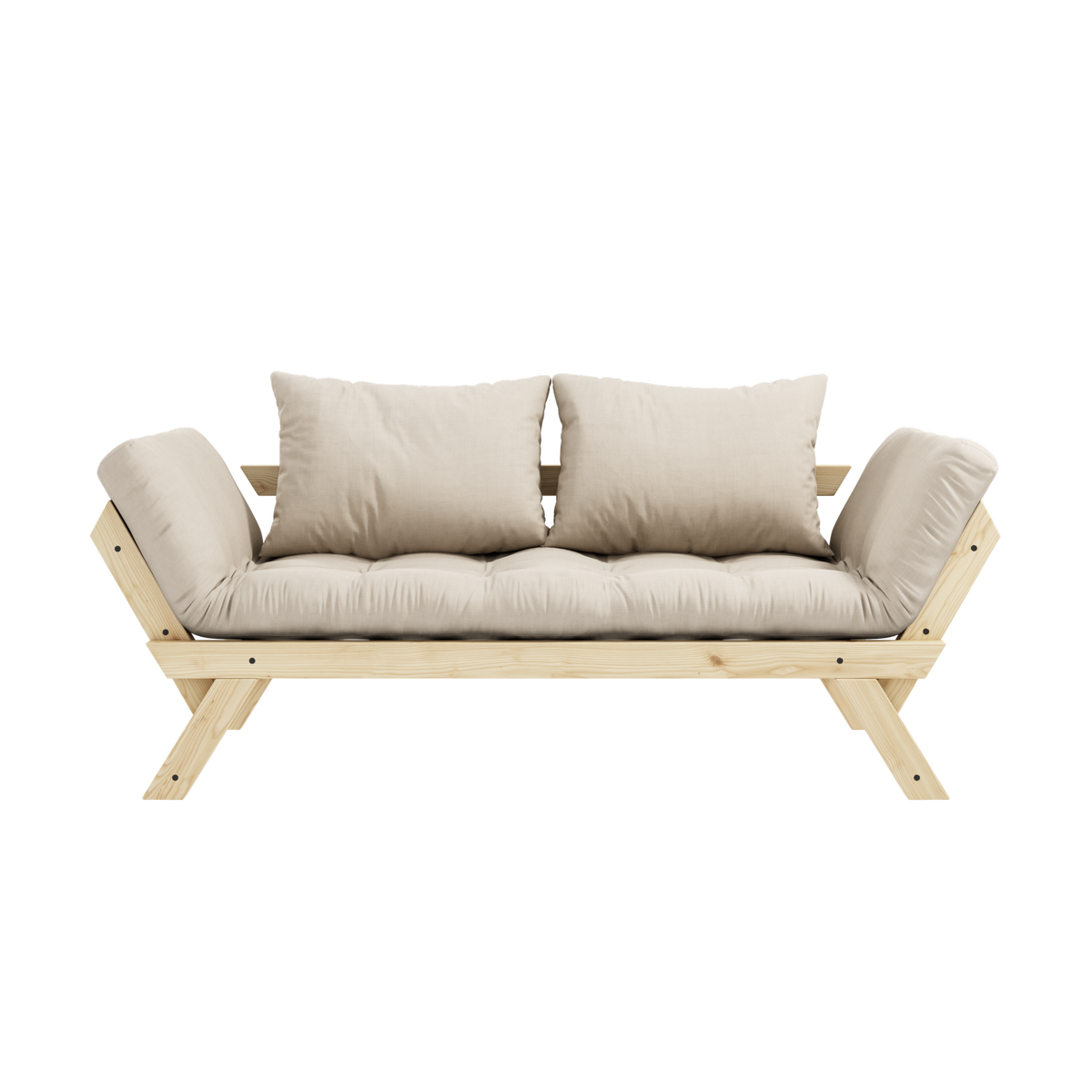 BEBOP CLEAR LACQUERED W. 4-LAYER MIXED MATTRESS BEIGE