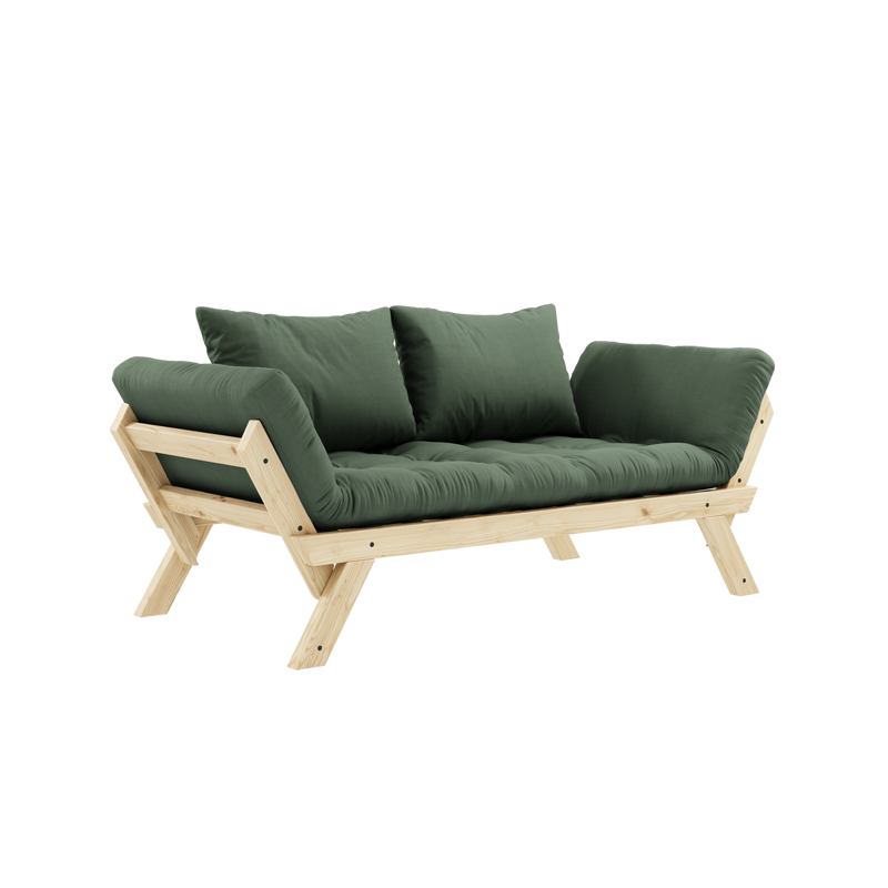 BEBOP VERNIS CLAIR AVEC MATELAS MIXTE 4 COUCHES VERT OLIVE
