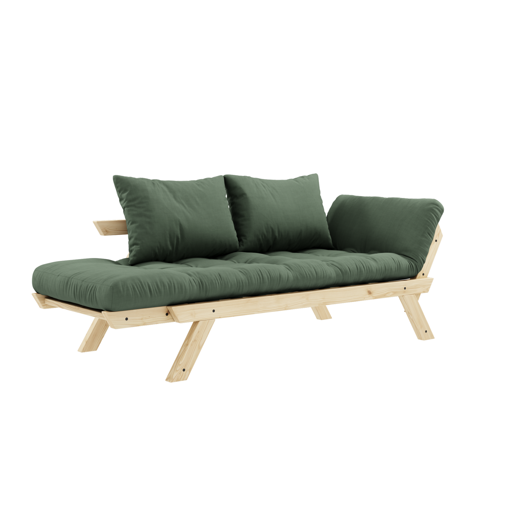BEBOP VERNIS CLAIR AVEC MATELAS MIXTE 4 COUCHES VERT OLIVE