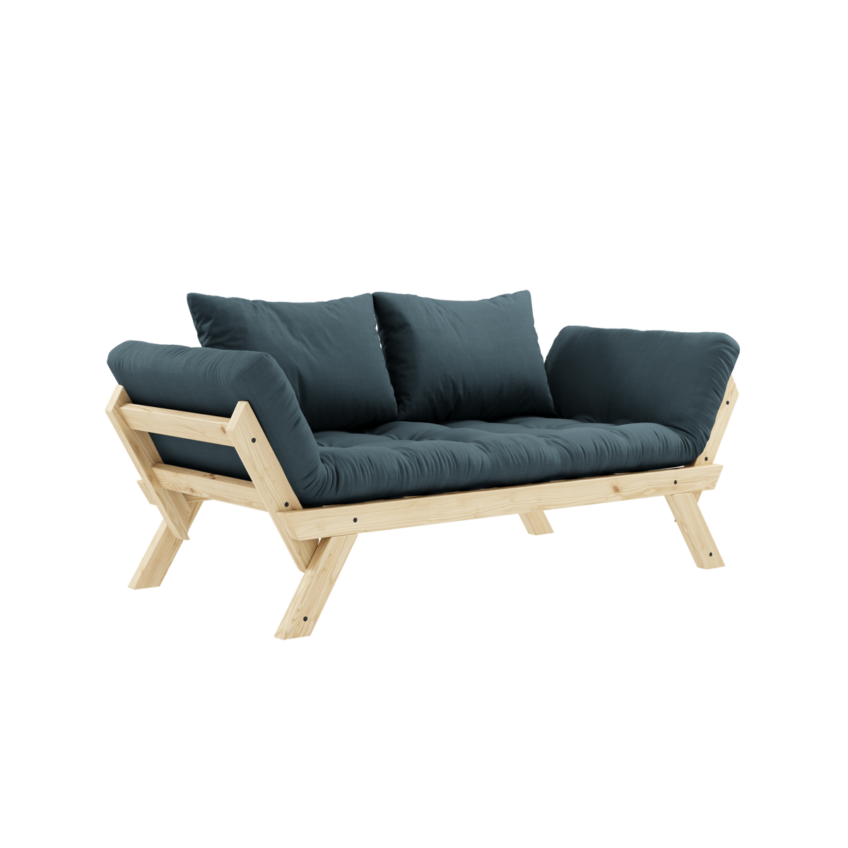 BEBOP CLEAR LACQUERED W. 4-LAYER MIXED MATTRESS PETROL BLUE