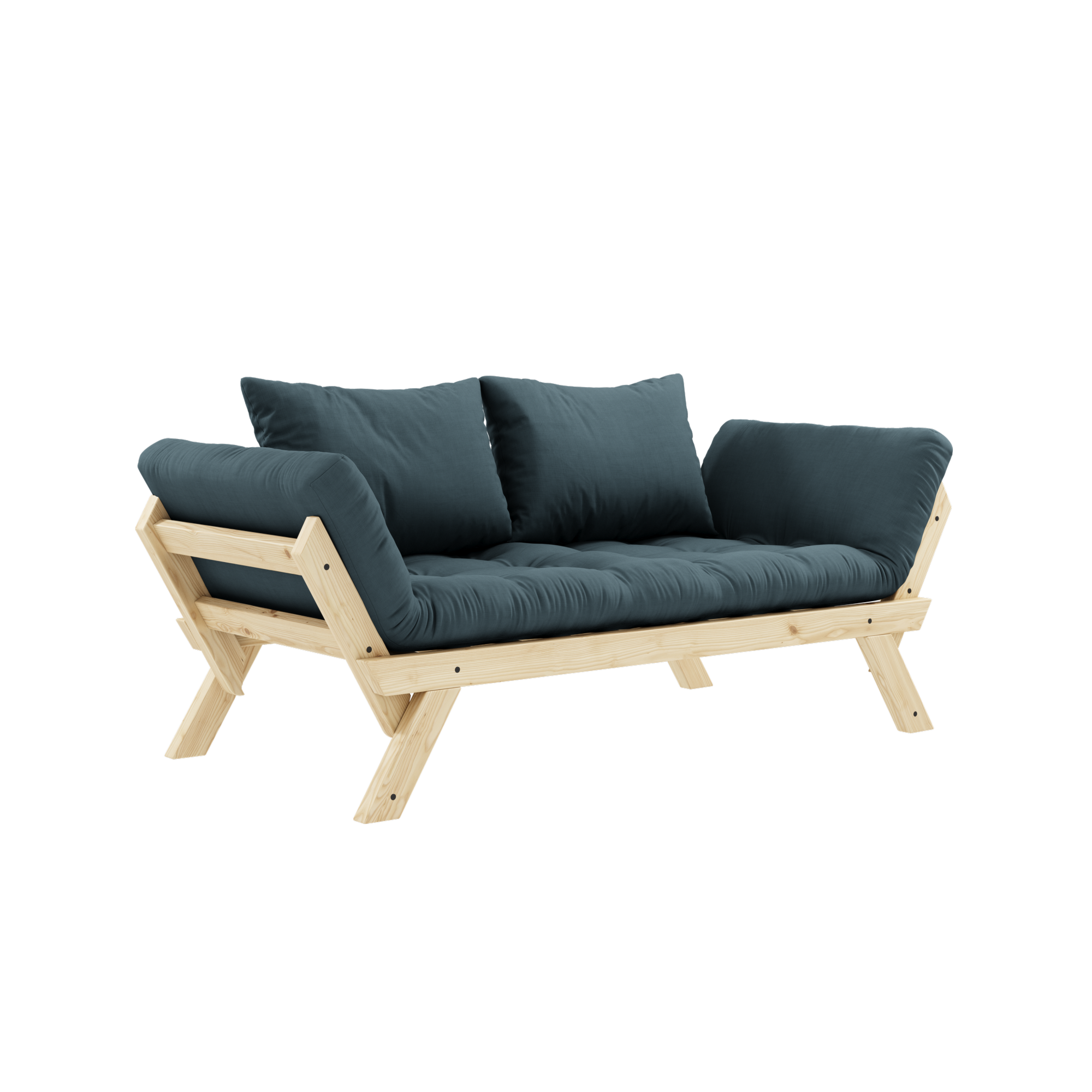 BEBOP CLEAR LACQUERED W. 4-LAYER MIXED MATTRESS PETROL BLUE