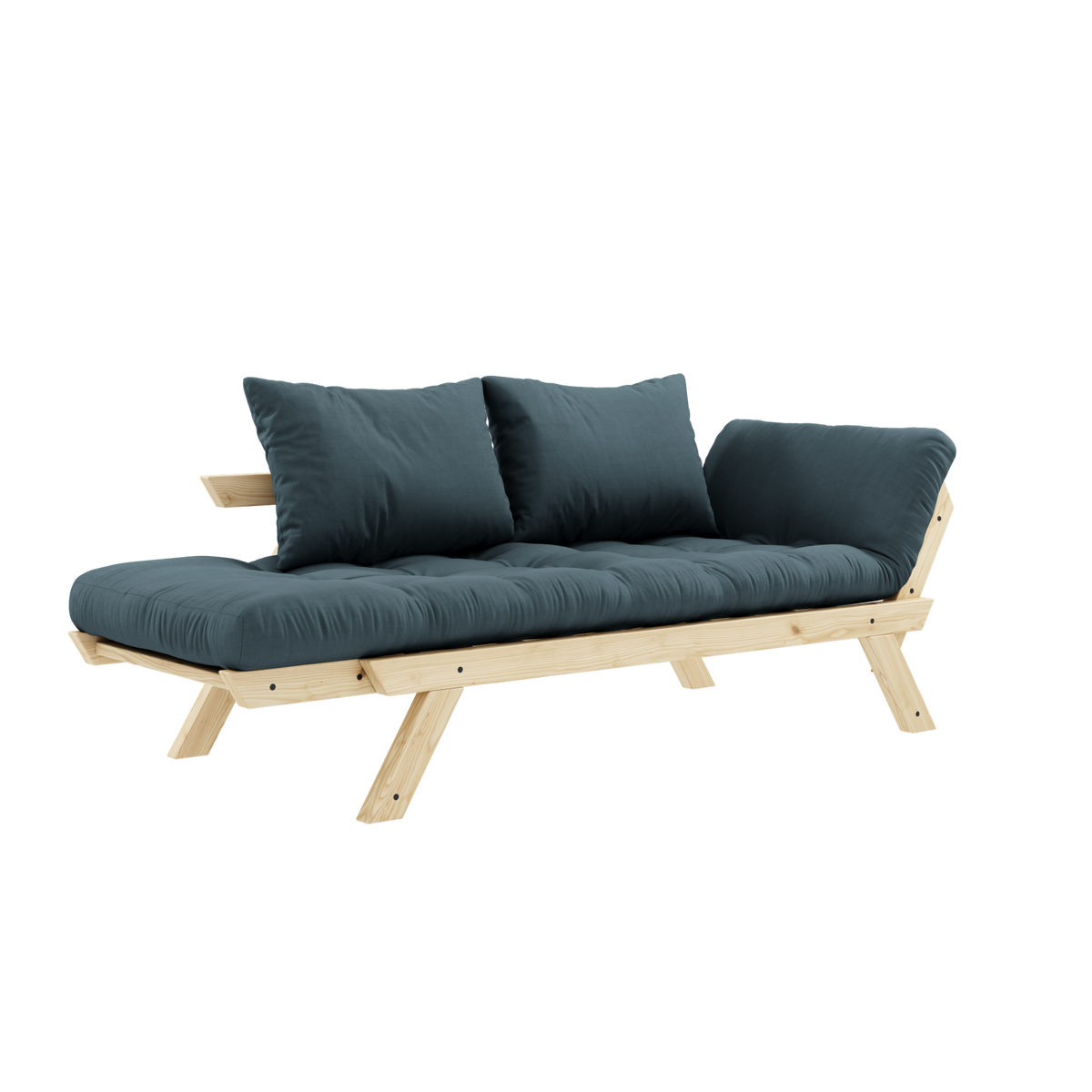 BEBOP CLEAR LACQUERED W. 4-LAYER MIXED MATTRESS PETROL BLUE