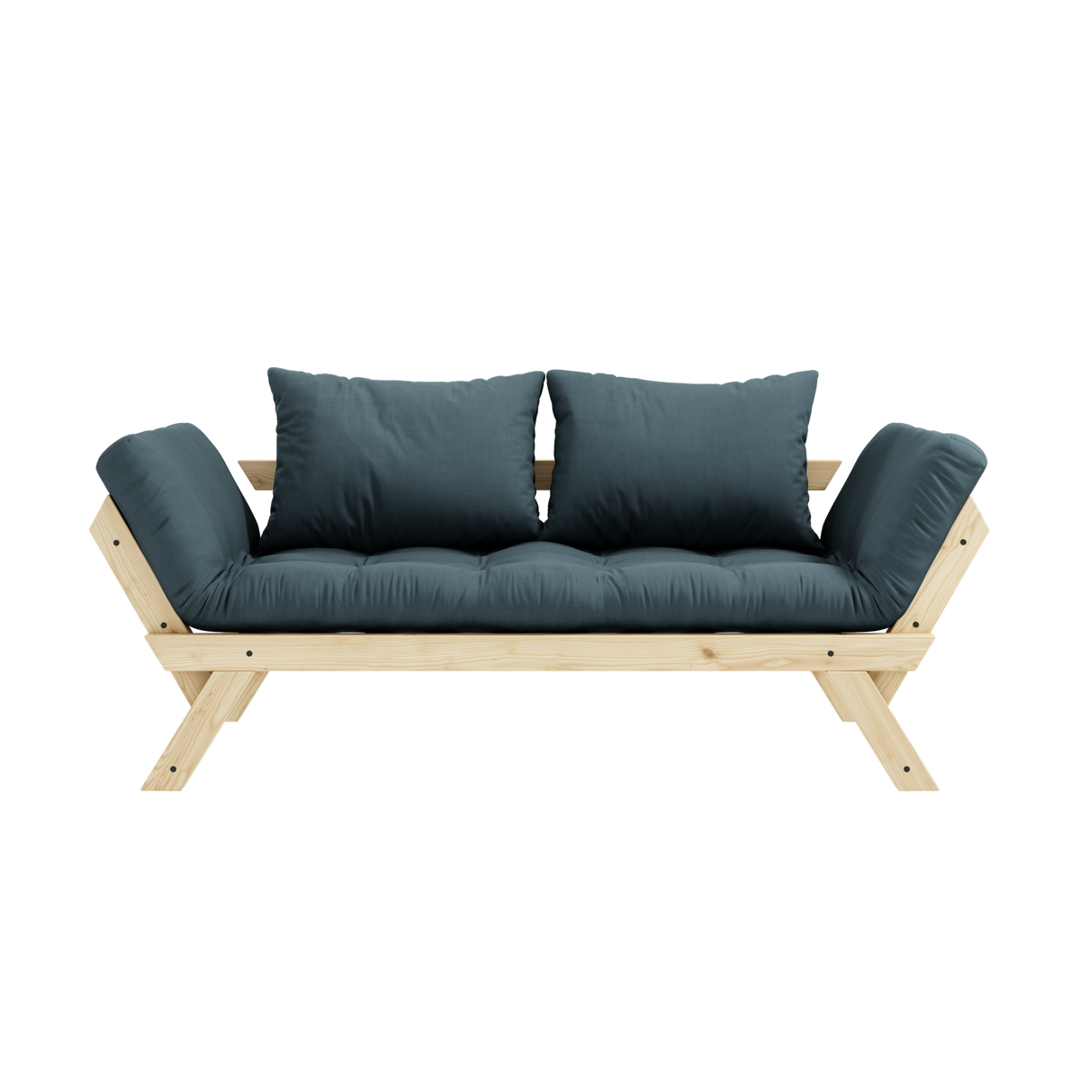 BEBOP CLEAR LACQUERED W. 4-LAYER MIXED MATTRESS PETROL BLUE