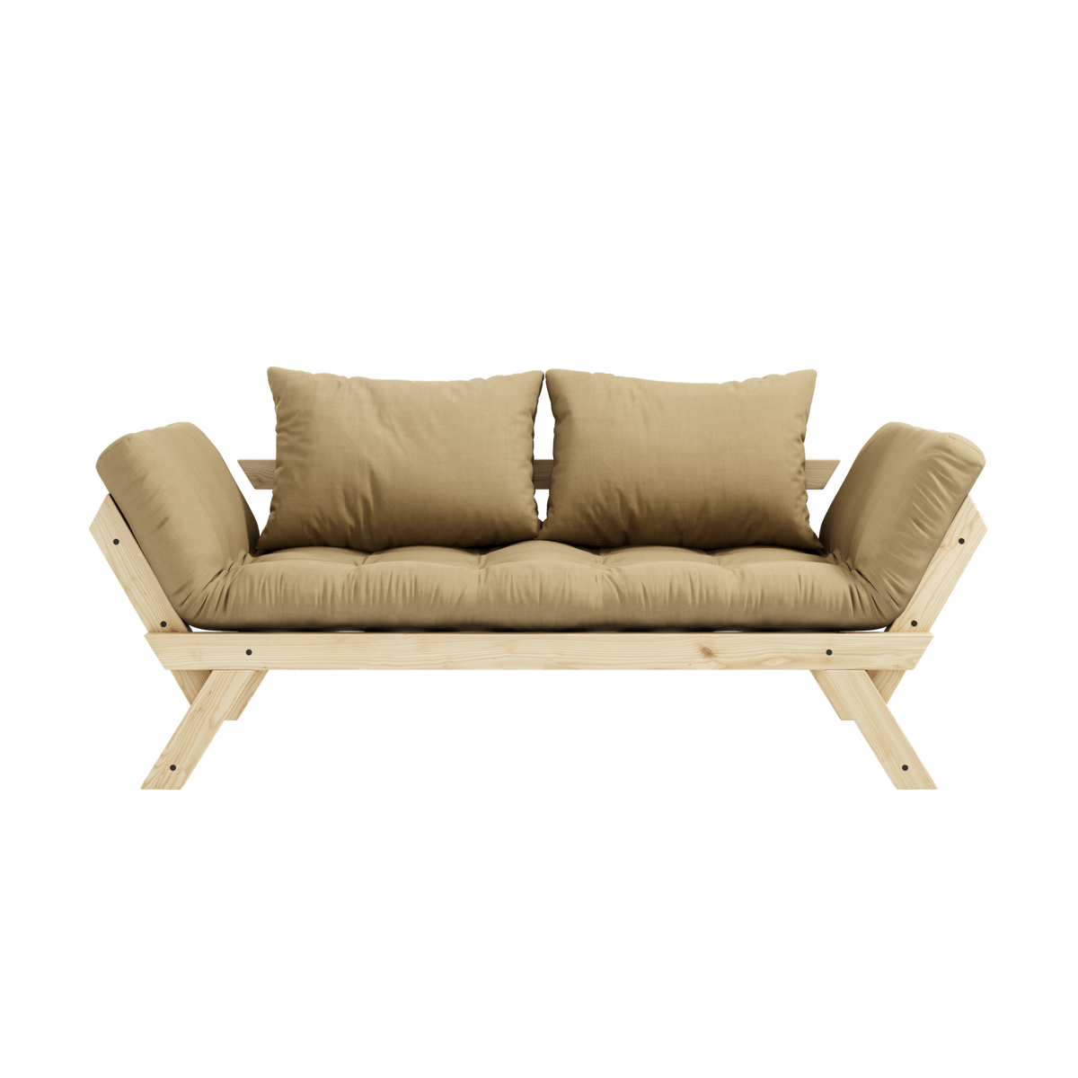BEBOP CLEAR LACQUERED W. 4-LAYER MIXED MATTRESS WHEAT BEIGE