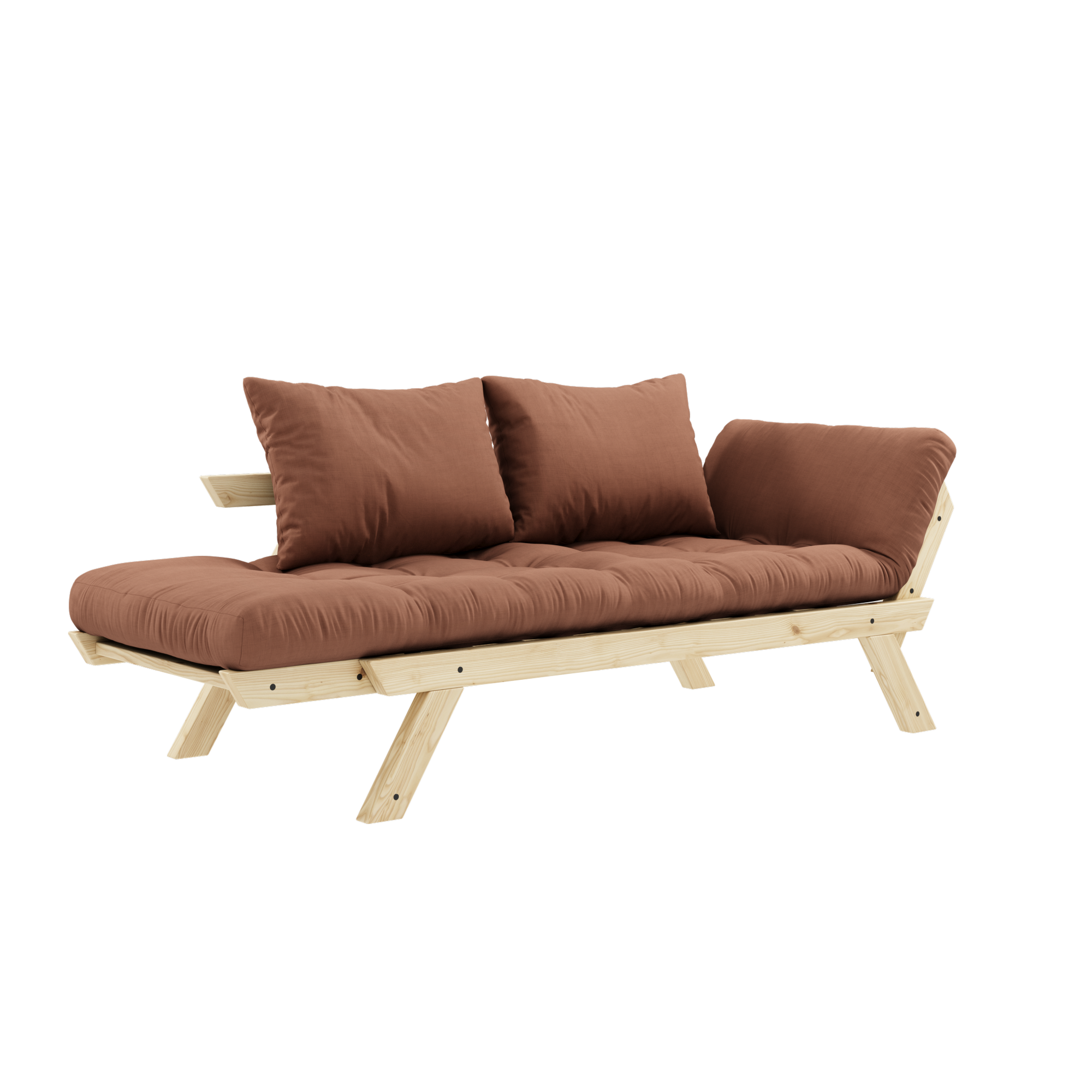 BEBOP CLEAR LACQUERED W. 4-LAYER MIXED MATTRESS CLAY BROWN