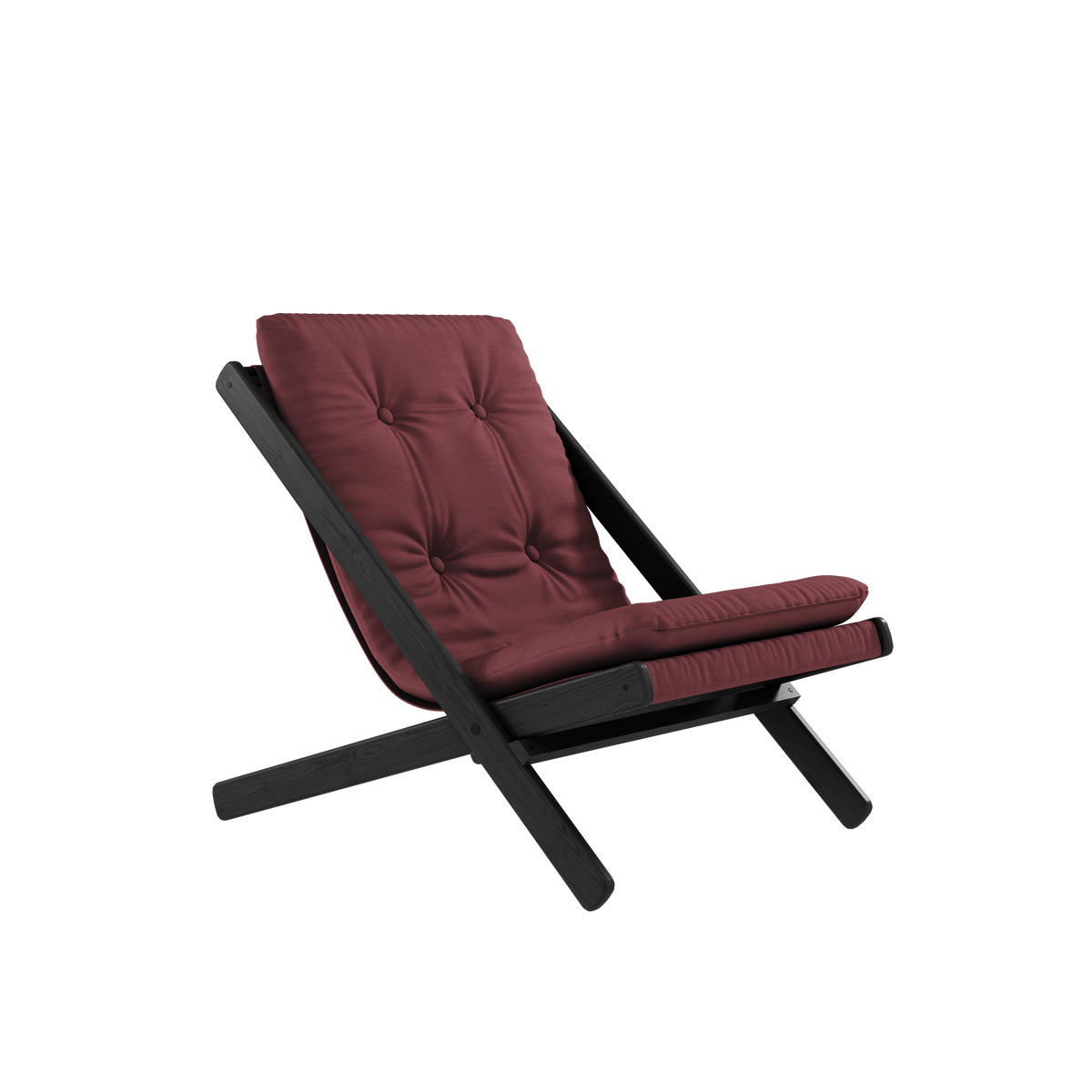 BOOGIE NOIR VERNIS HÊTRE AVEC MATELAS BOOGIE BORDEAUX