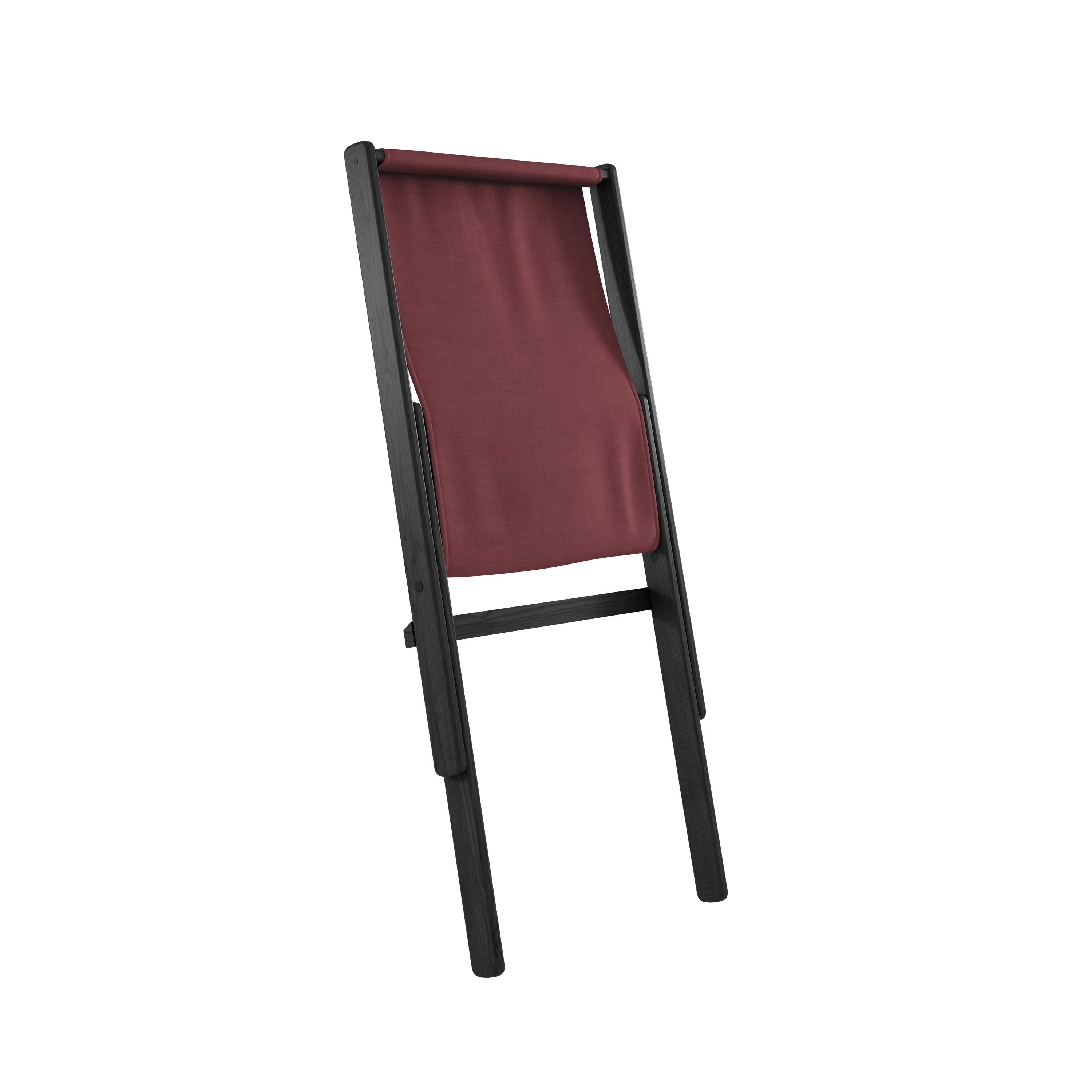 BOOGIE BLACK LACQUERED BEECH W. BOOGIE MATTRESS BORDEAUX