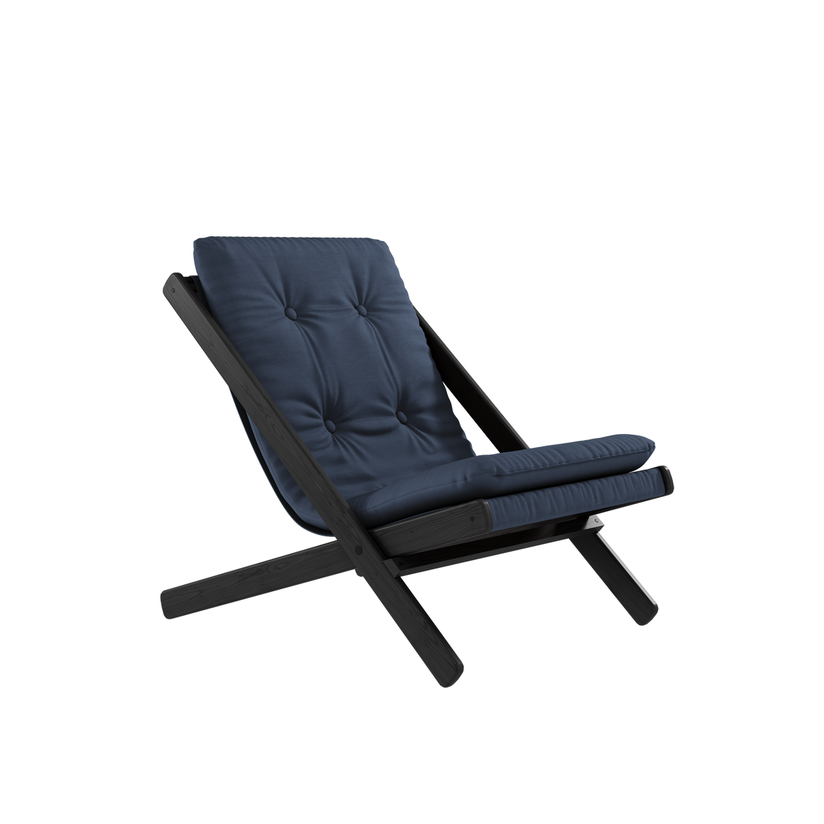 BOOGIE NOIR LAQUÉ HÊTRE AVEC MATELAS BOOGIE MAT MARINE