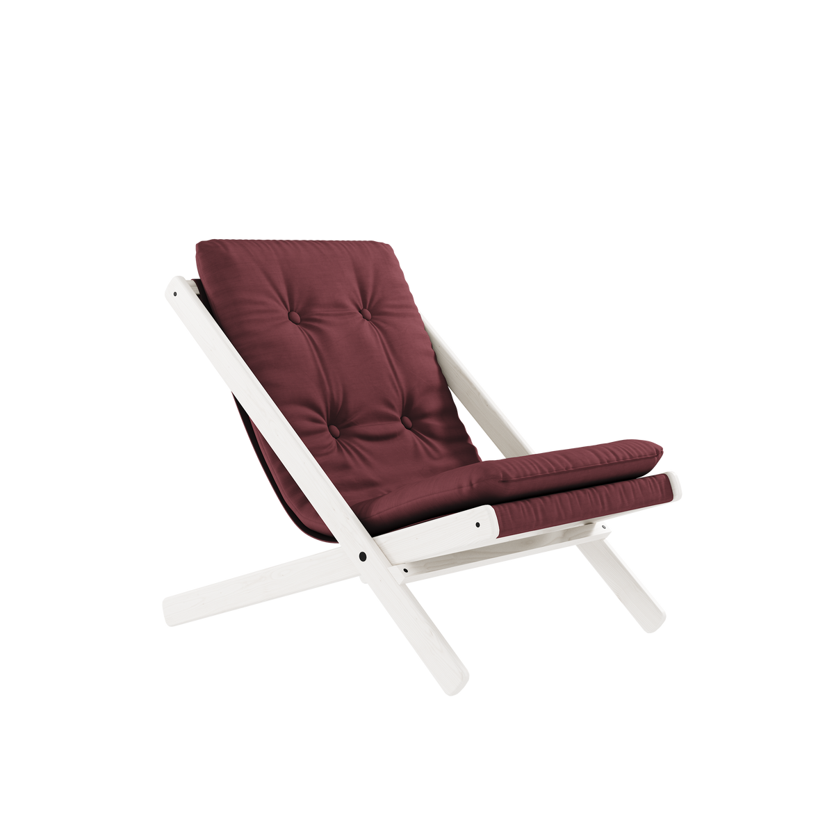 BOOGIE BLANCHI LAQUÉ HÊTRE AVEC MATELAS BOOGIE MAT BORDEAUX