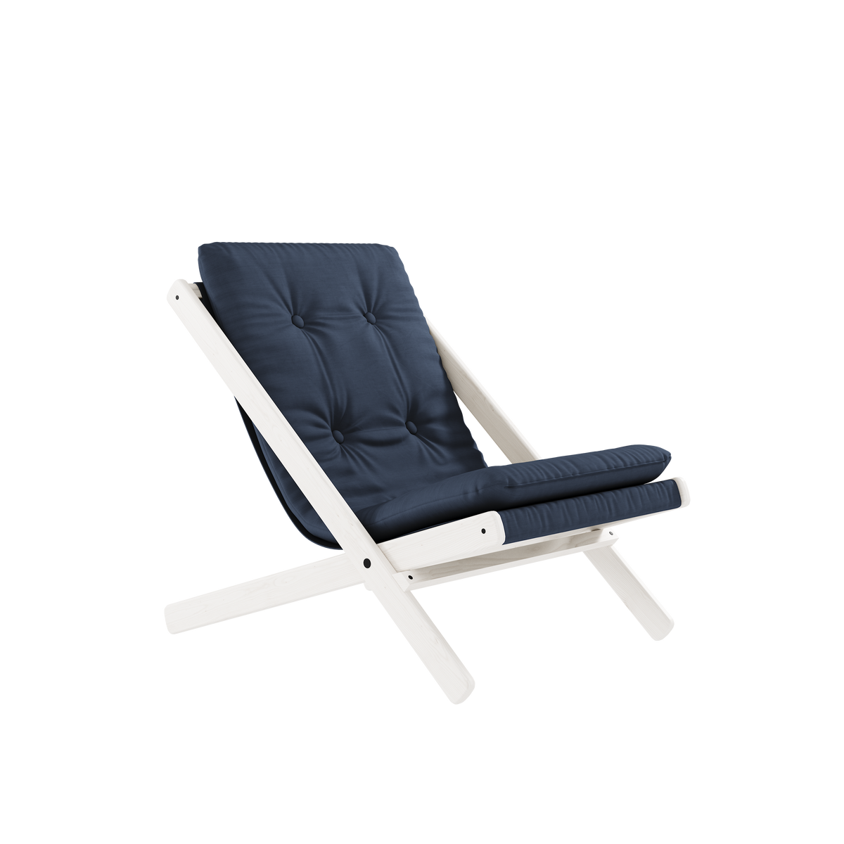 BOOGIE WHITE LACQUERED BEECH W. BOOGIE MATTRESS NAVY