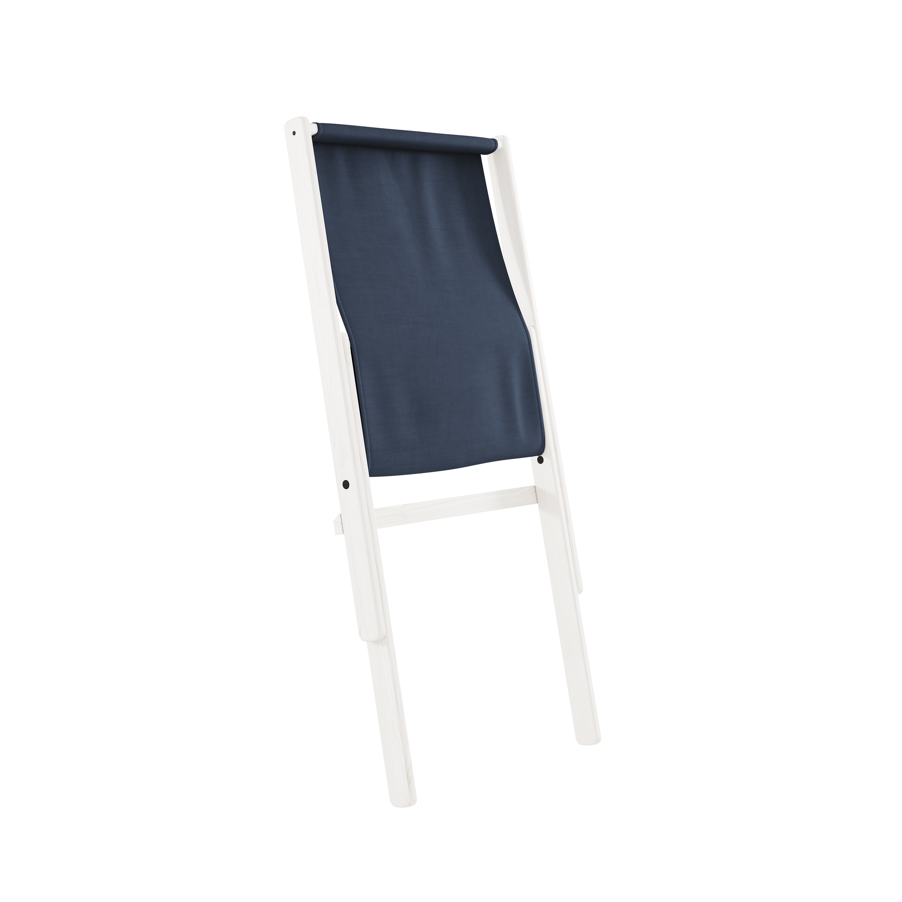 BOOGIE WHITE LACQUERED BEECH W. BOOGIE MATTRESS NAVY