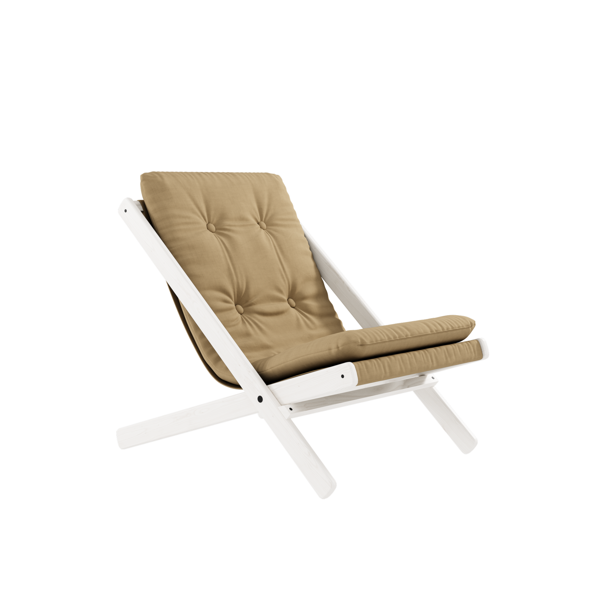 BOOGIE WHITE LACQUERED BEECH W. BOOGIE MATTRESS WHEAT BEIGE