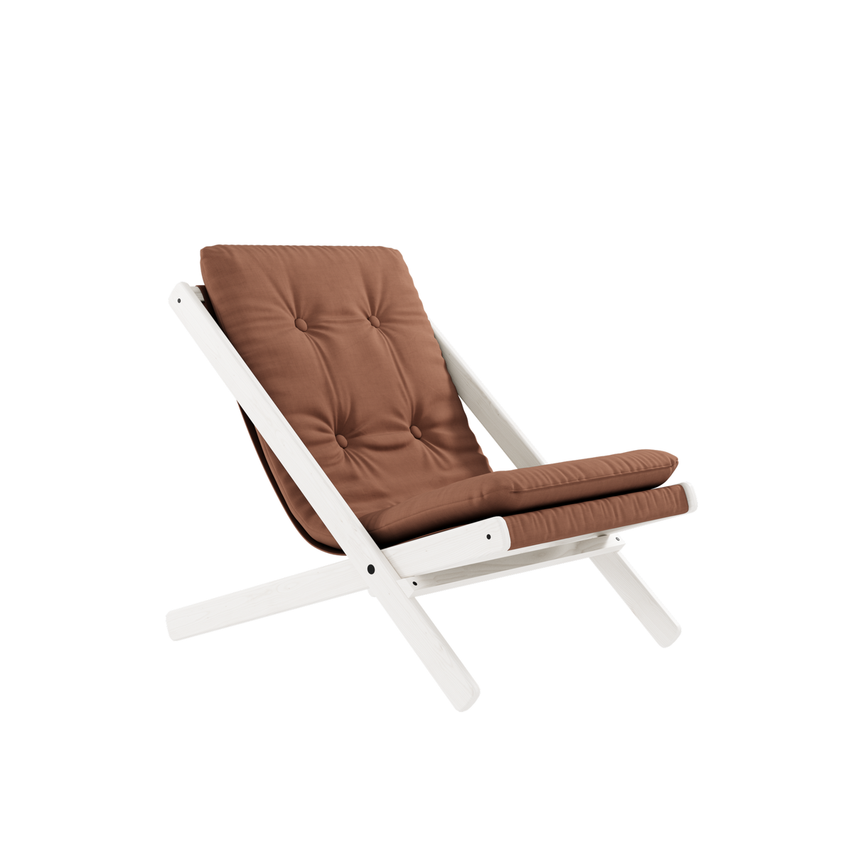BOOGIE BLANC LAQUÉ HÊTRE AVEC MATELAS BOOGIE ARGILE BRUN