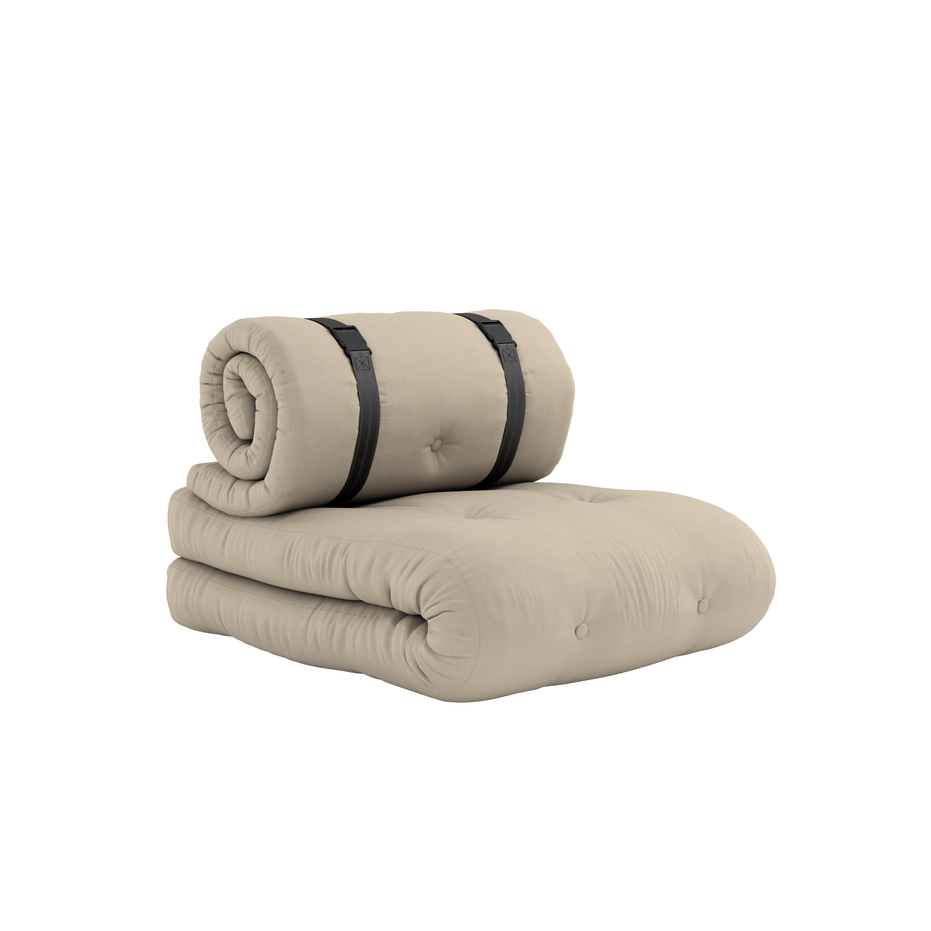 BUCKLE-UP CHAIR OUT™ BEIGE W. 2 BLACK NYLON BELTS