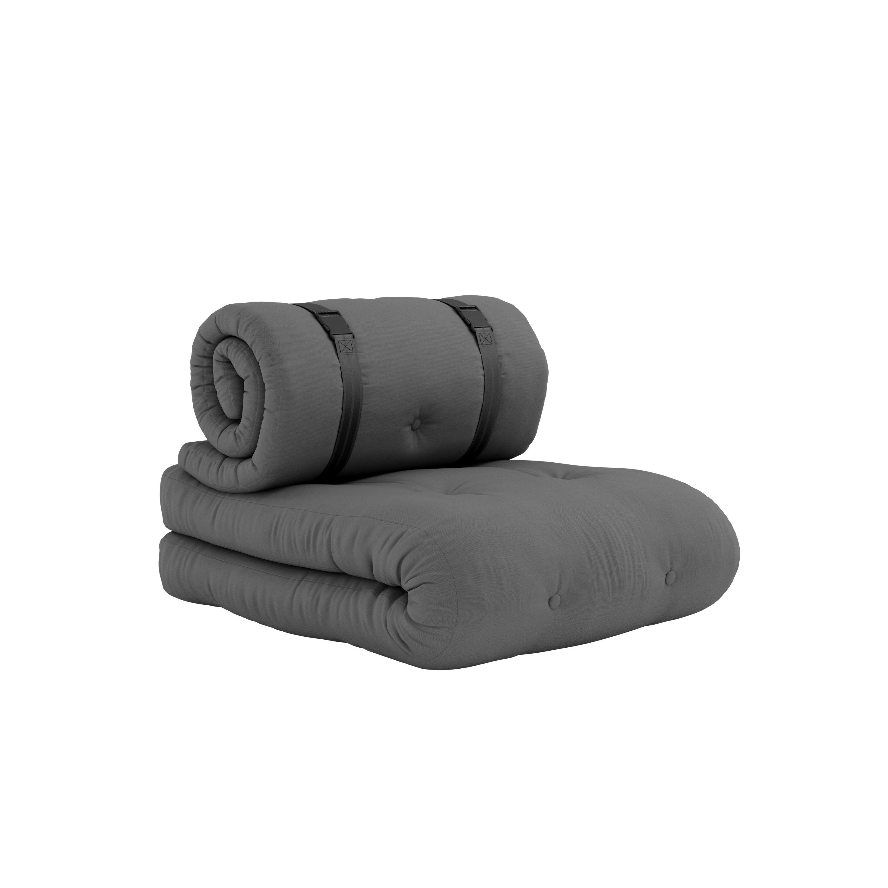 BUCKLE-UP CHAIR OUT™ DARK GREY W. 2 BLACK NYLON BELTS
