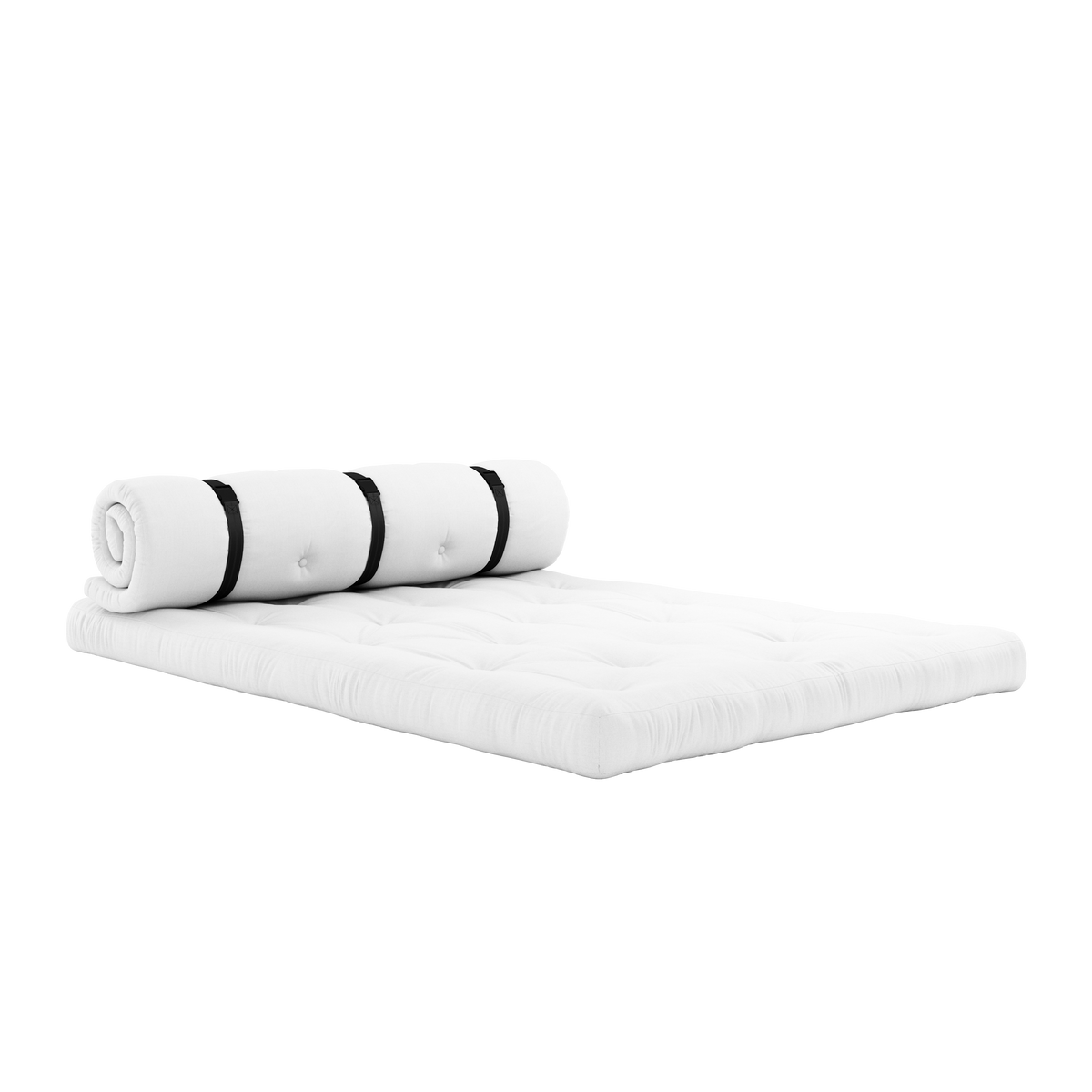 BUCKLE-UP SOFA OUT™ BLANC AVEC 3 CEINTURES EN NYLON NOIR