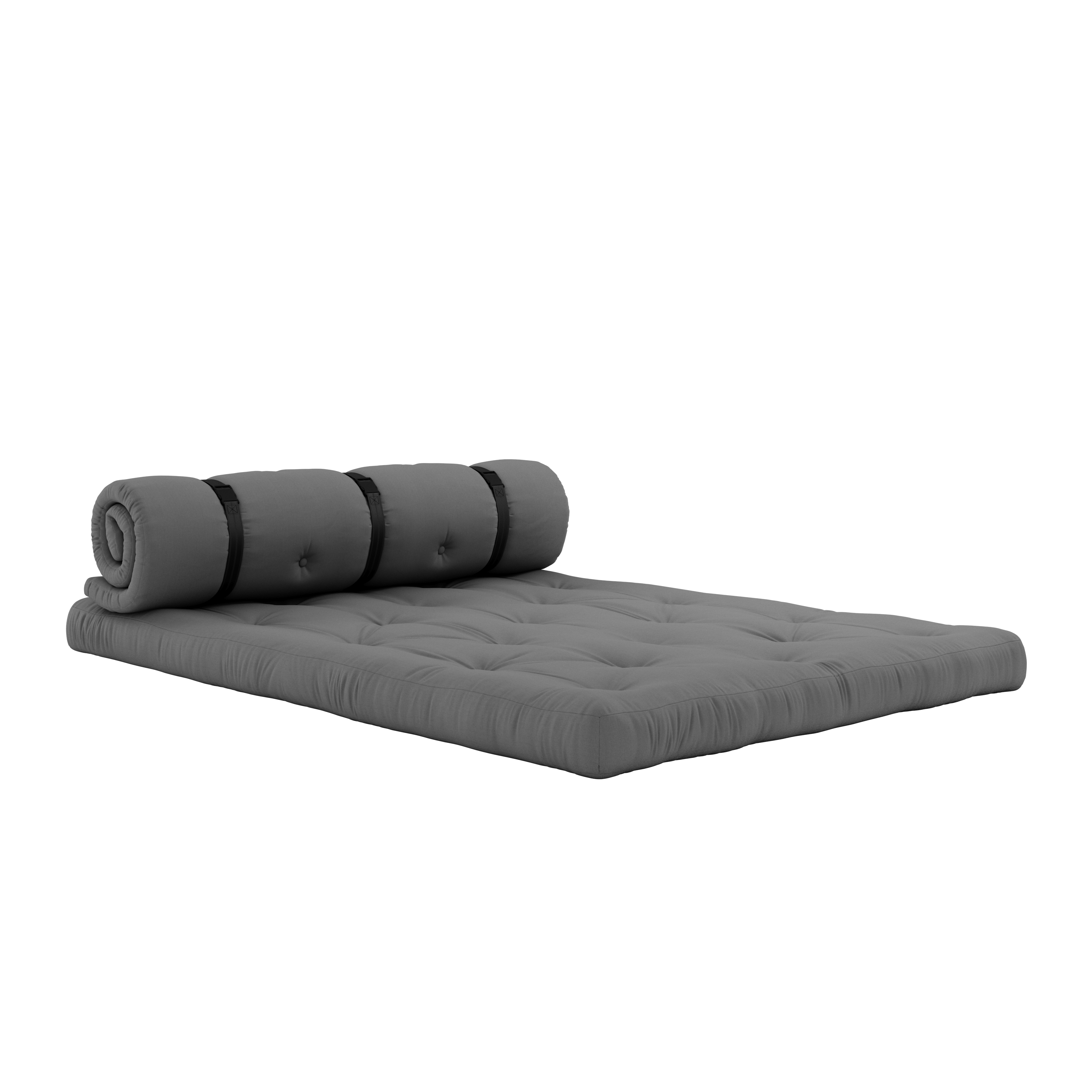BUCKLE-UP SOFA OUT™ GRIS FONCÉ AVEC 3 CEINTURES EN NYLON NOIR