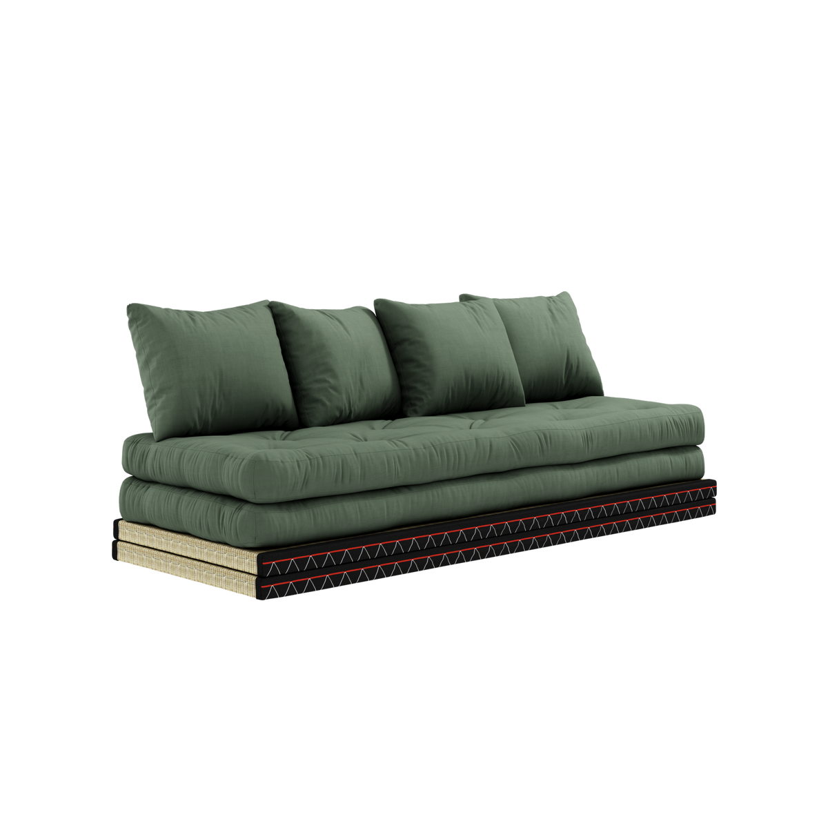 CHICO OLIVE GREEN W. 2 TATAMI 80 X 200 W. 2 CHICO MATTRESS SET OLIVE GREEN