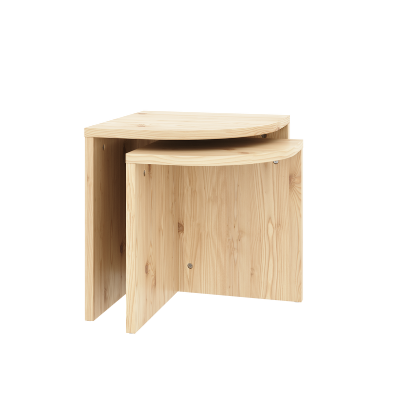 ENSEMBLE DE TABLES D'APPOINT COMBINE LAQUÉES TRANSPARENTES