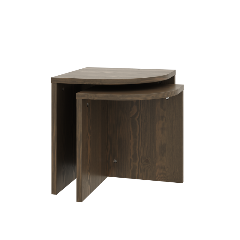ENSEMBLE DE TABLES D’APPOINT COMBINE CAROB BROWN