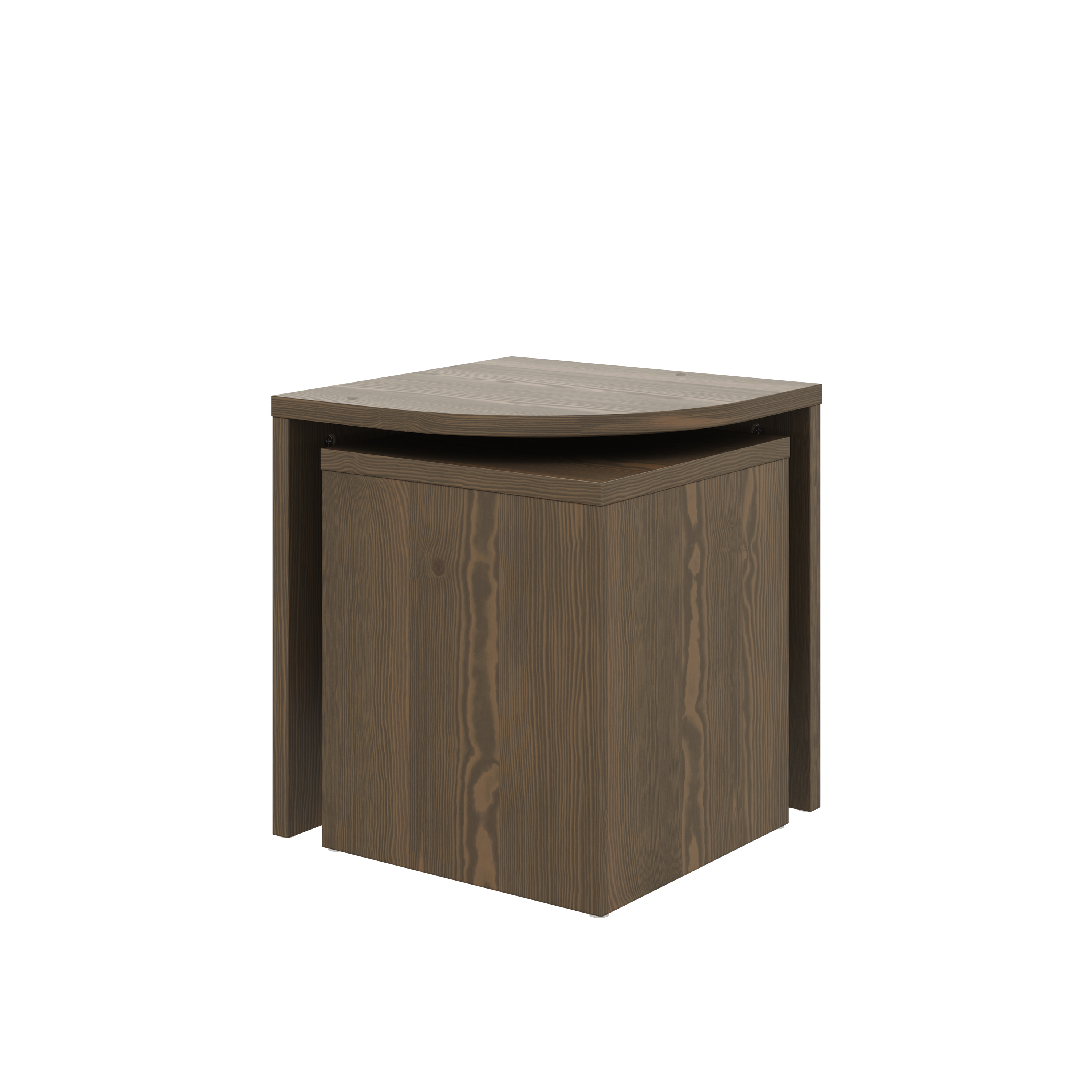 ENSEMBLE DE TABLES D’APPOINT COMBINE CAROB BROWN